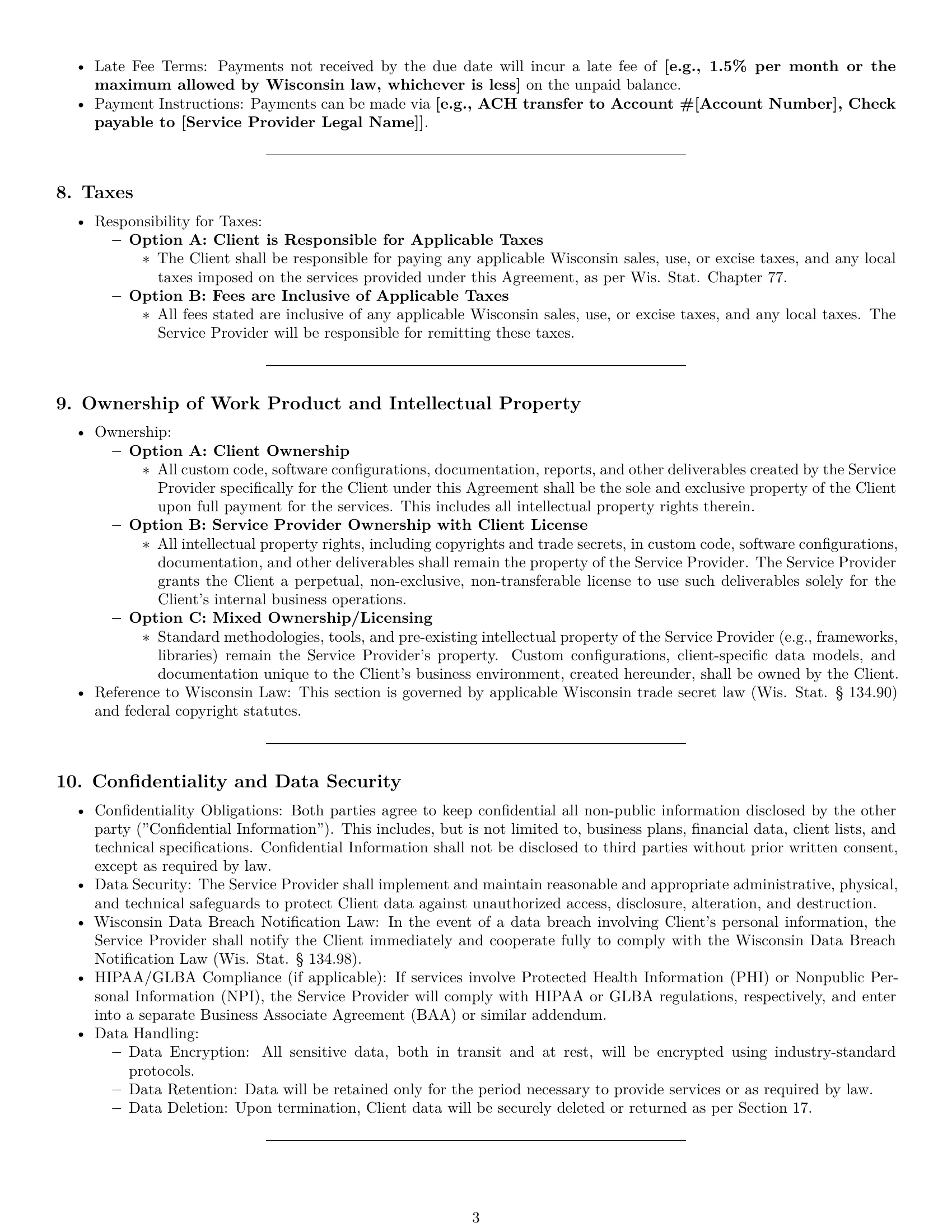 Preview page 3 of Pro Wisconsin IT service contract template