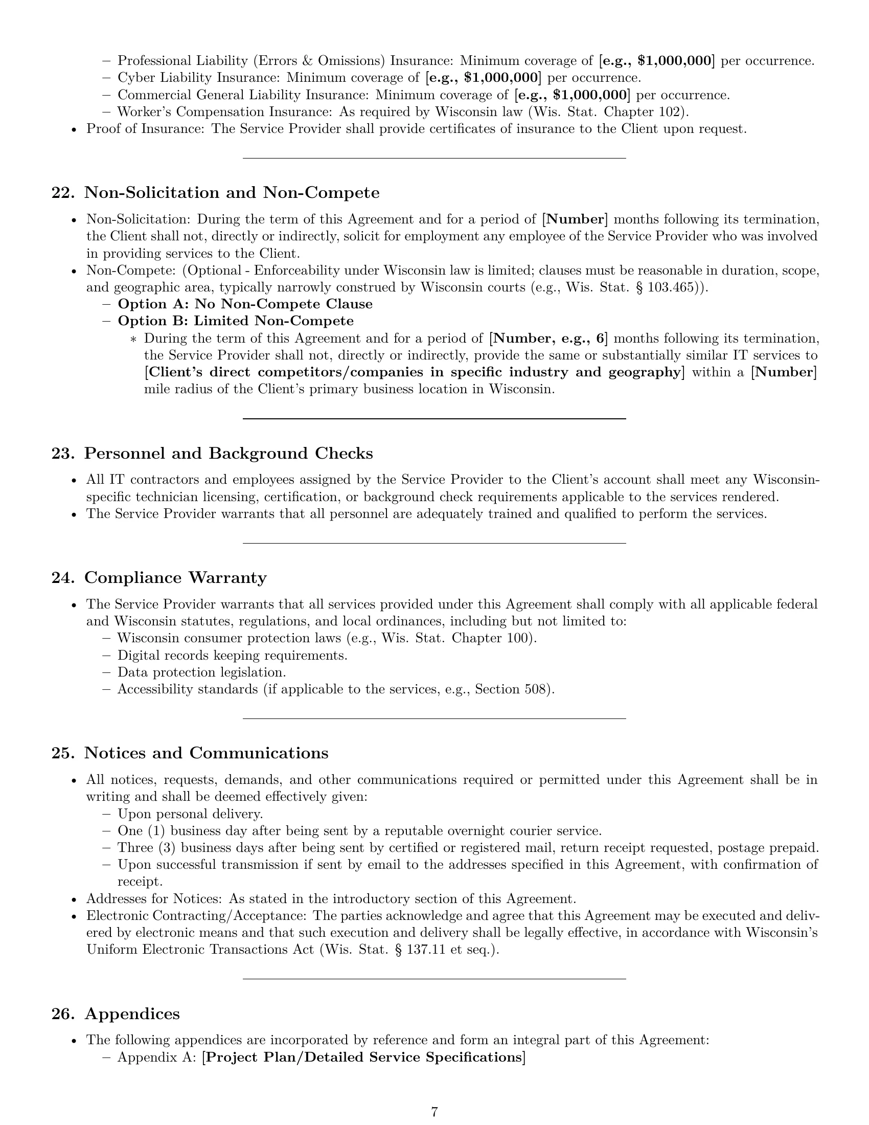 Preview page 7 of Pro Wisconsin IT service contract template