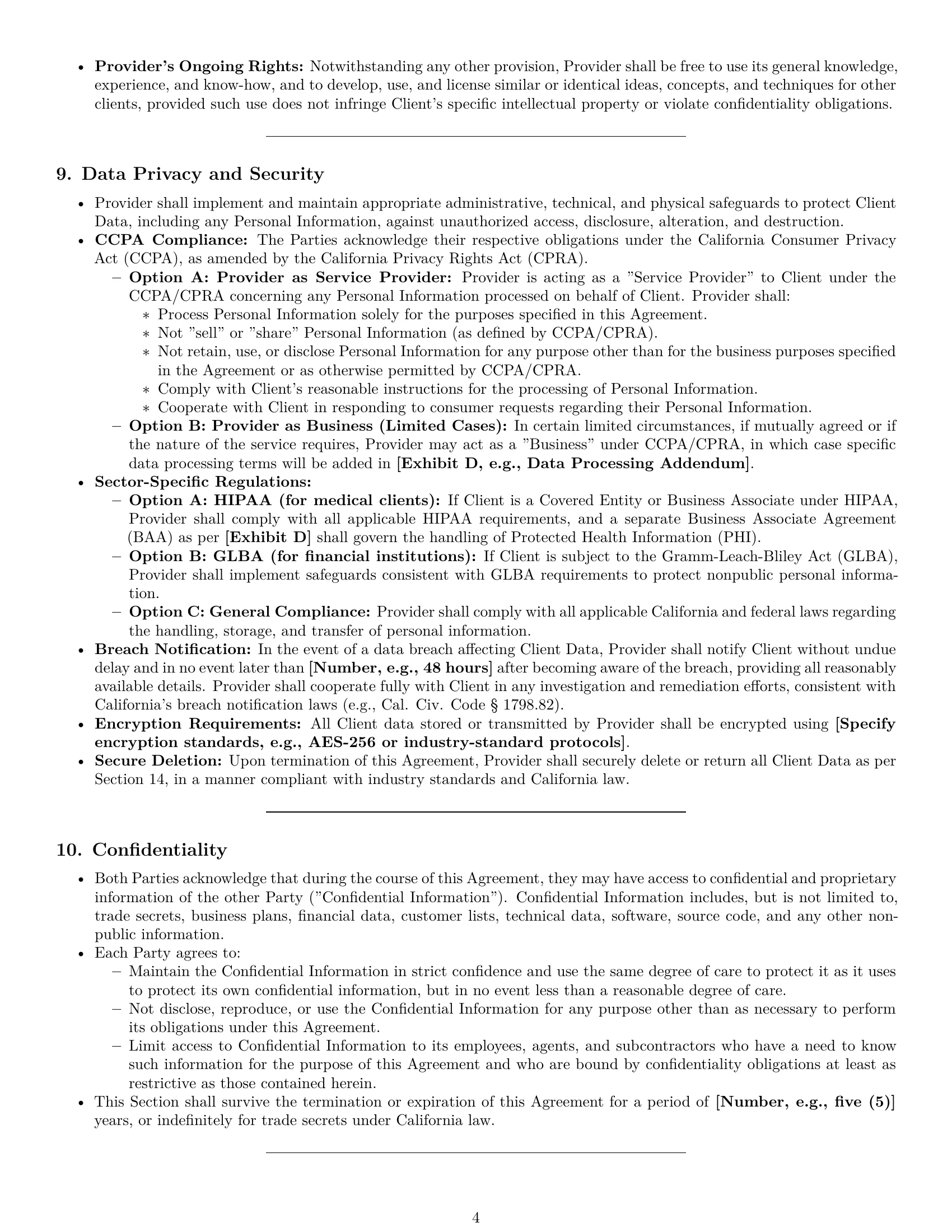 Preview page 4 of Pro California IT service contract template