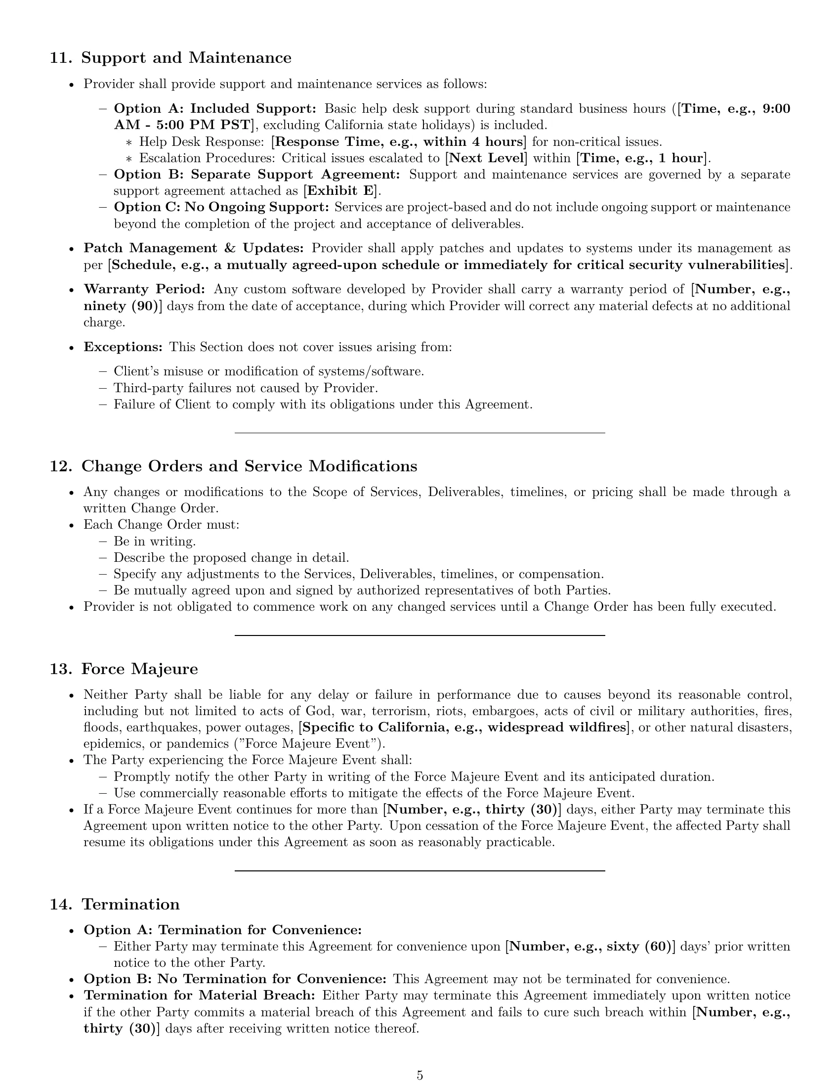 Preview page 5 of Pro California IT service contract template