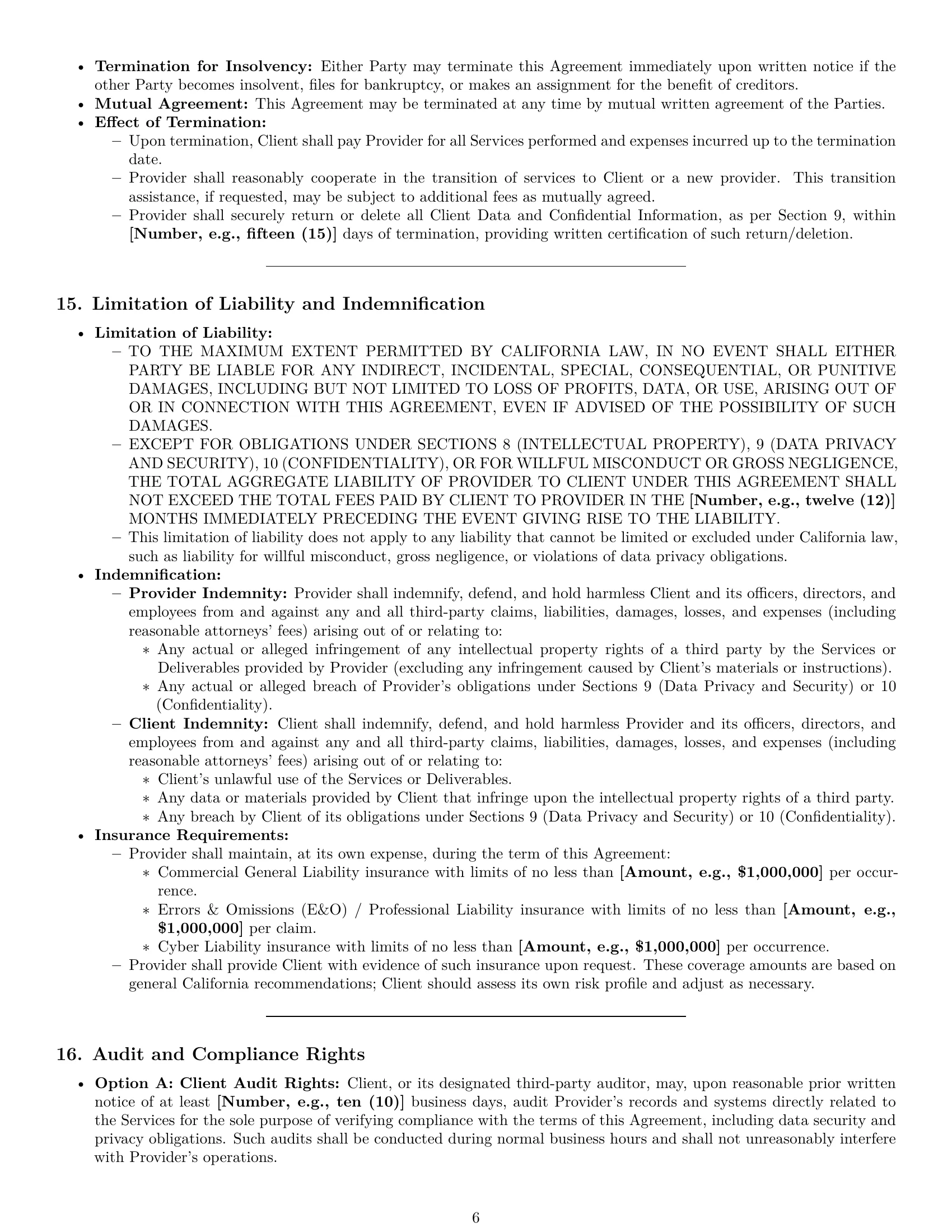 Preview page 6 of Pro California IT service contract template