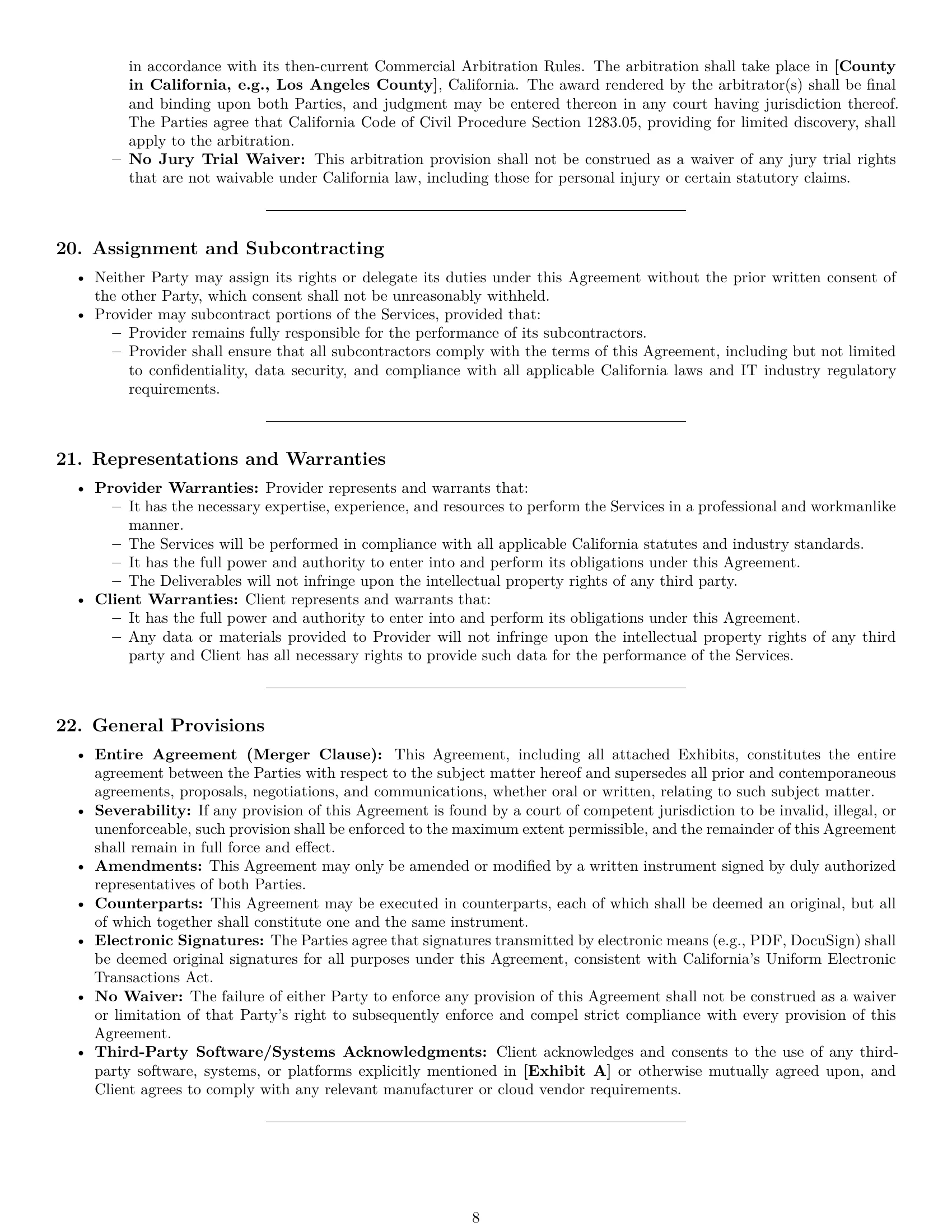 Preview page 8 of Pro California IT service contract template