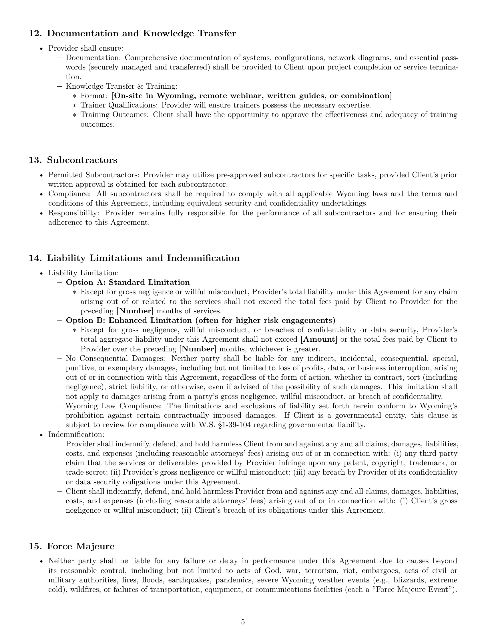 Preview page 5 of Pro Wyoming IT service contract template