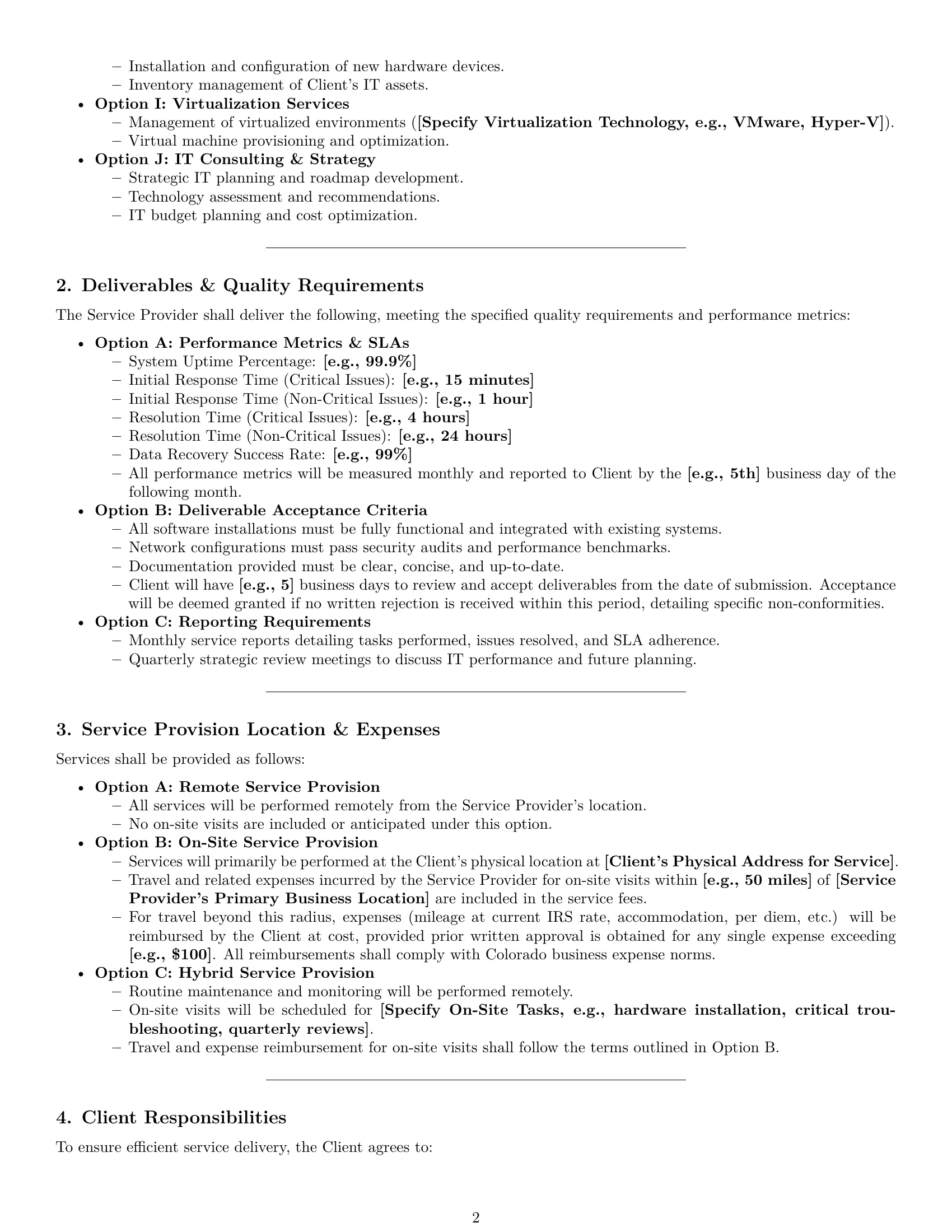Preview page 2 of Pro Colorado IT service contract template