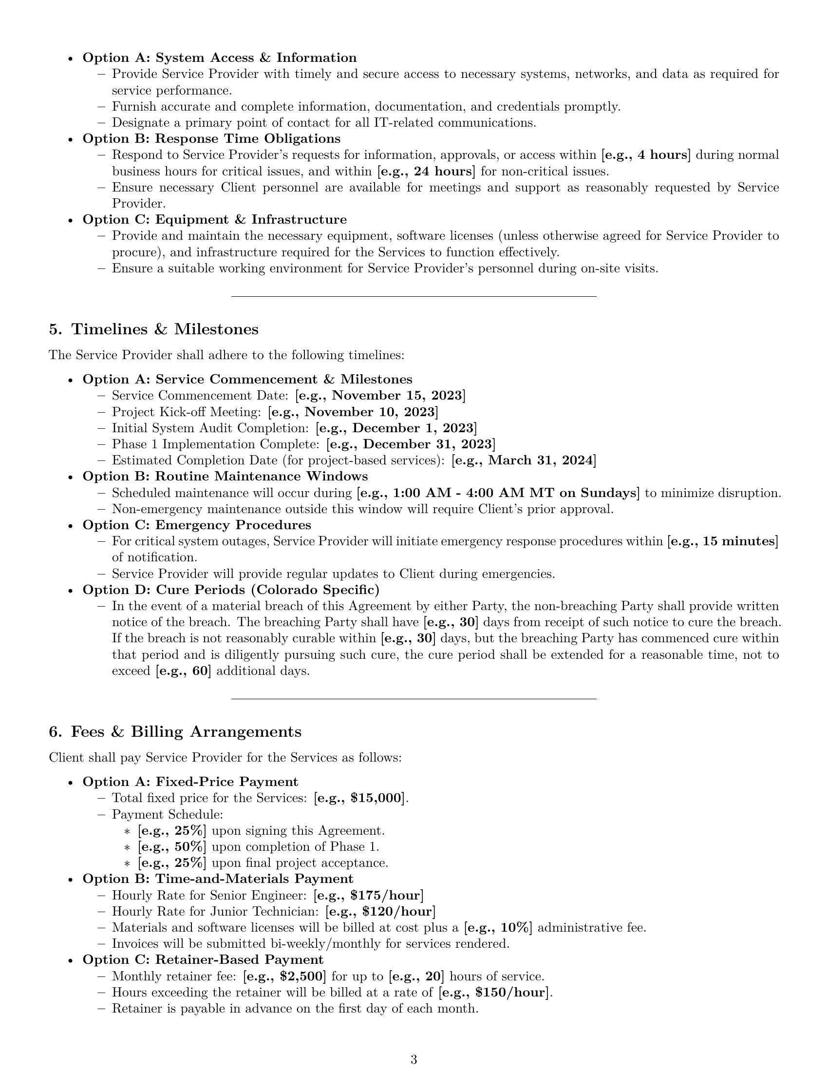 Preview page 3 of Pro Colorado IT service contract template
