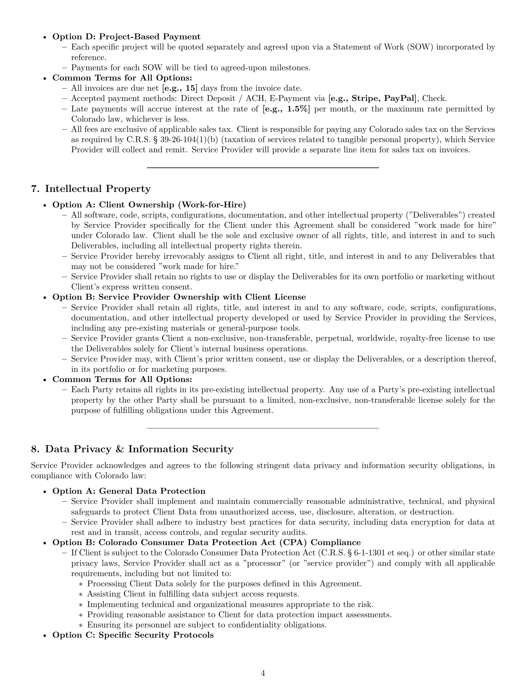Preview page 4 of Pro Colorado IT service contract template