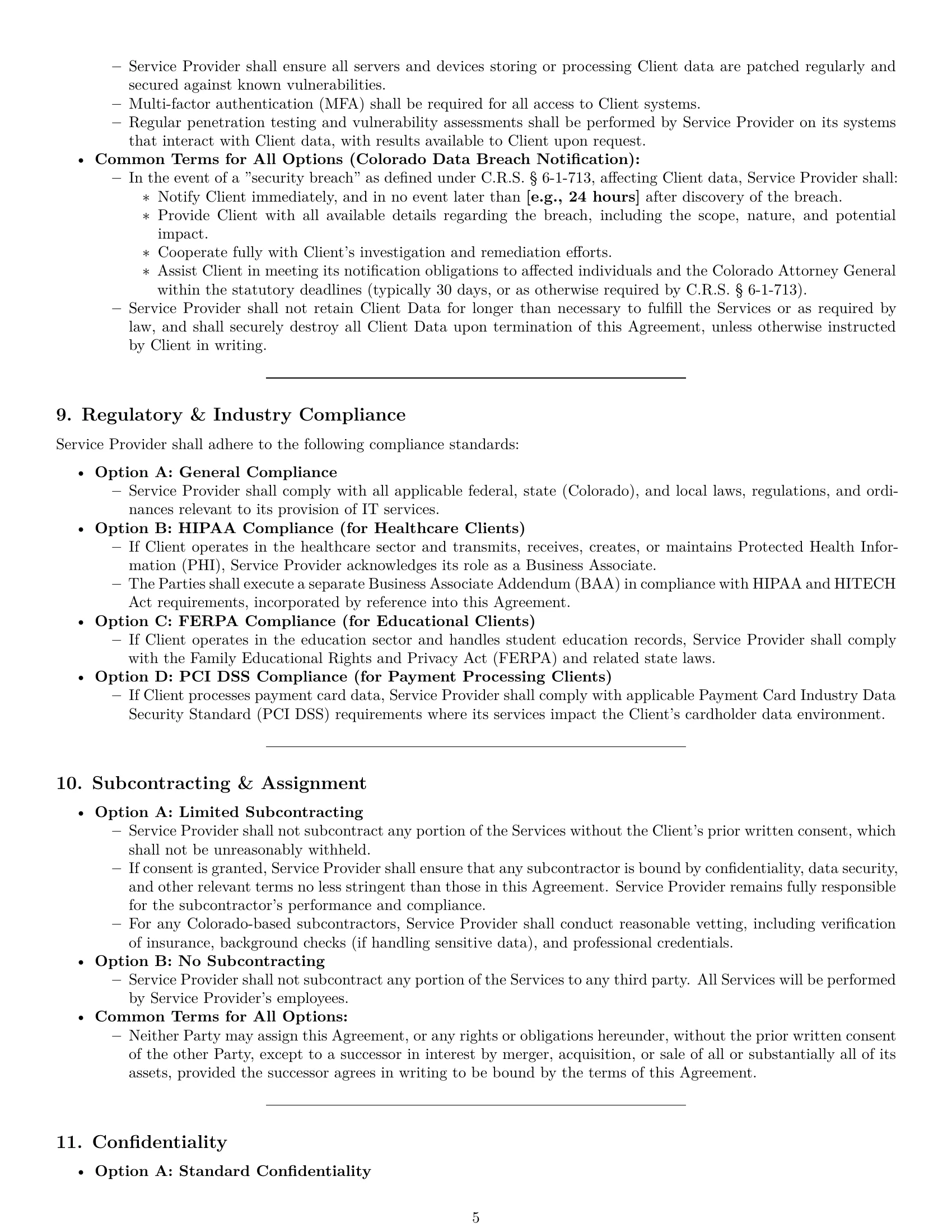 Preview page 5 of Pro Colorado IT service contract template