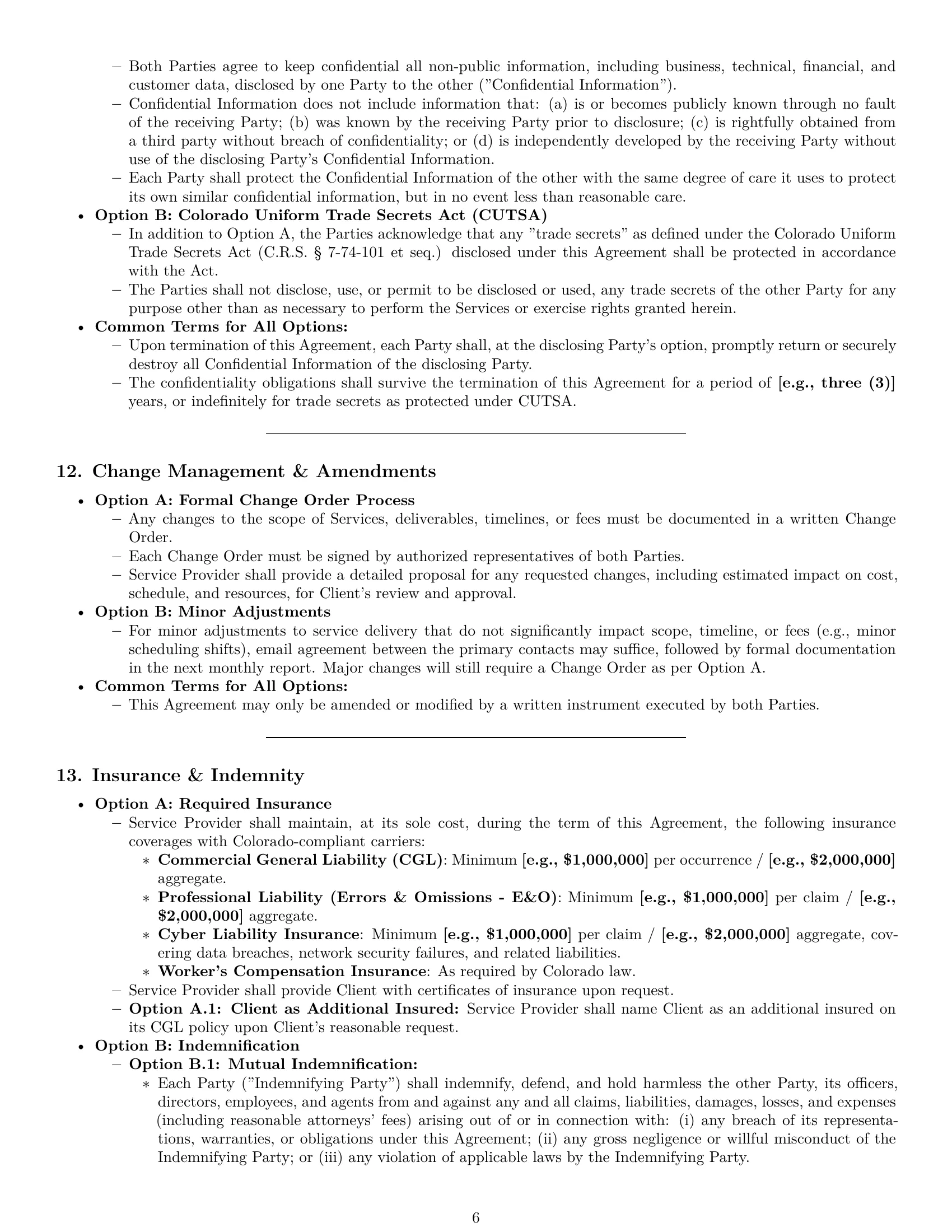 Preview page 6 of Pro Colorado IT service contract template
