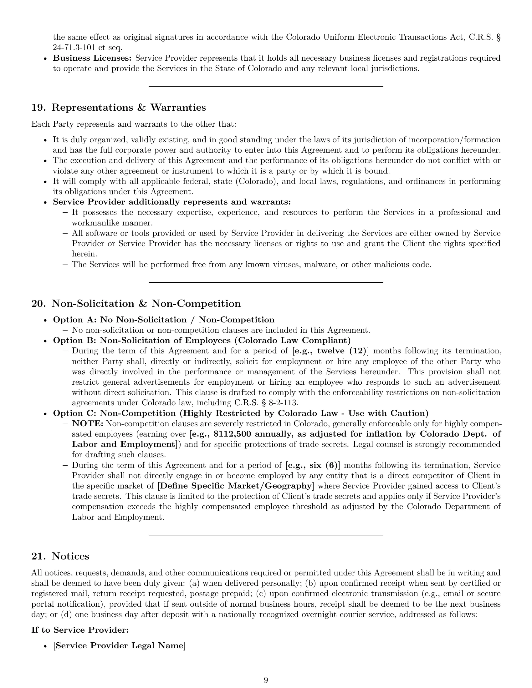 Preview page 9 of Pro Colorado IT service contract template