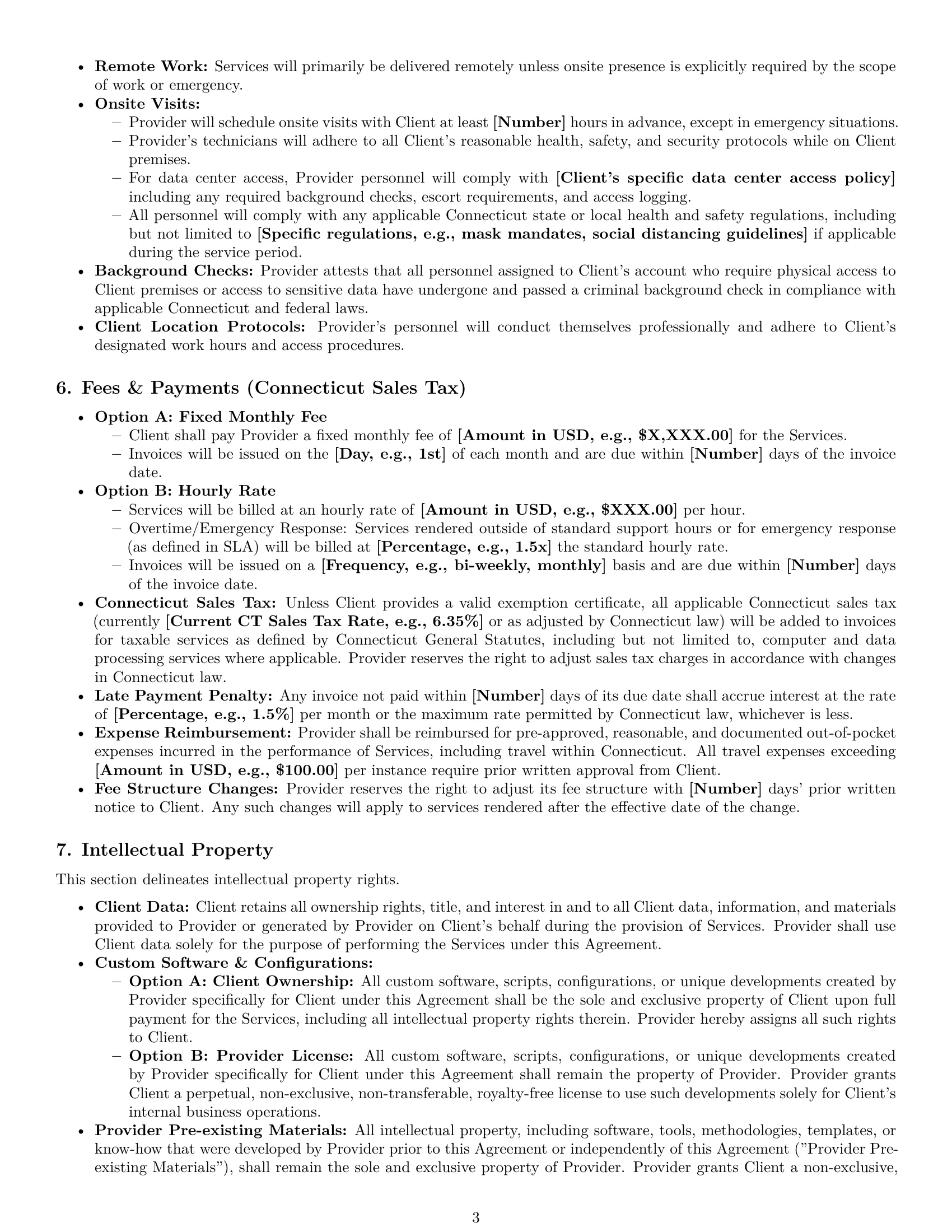Preview page 3 of Pro Connecticut IT service contract template