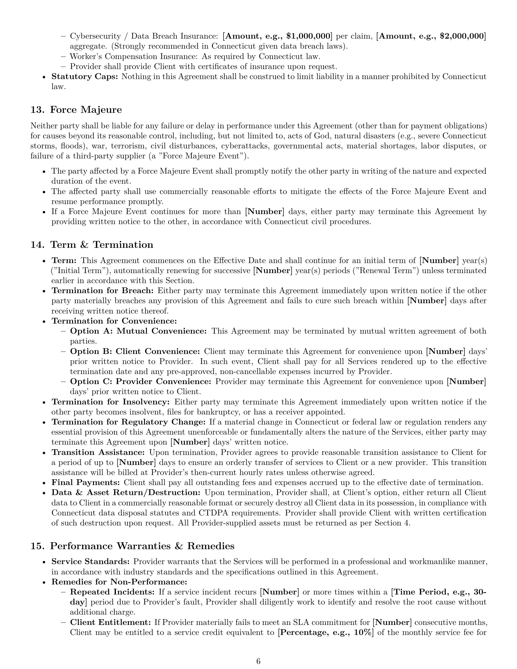 Preview page 6 of Pro Connecticut IT service contract template
