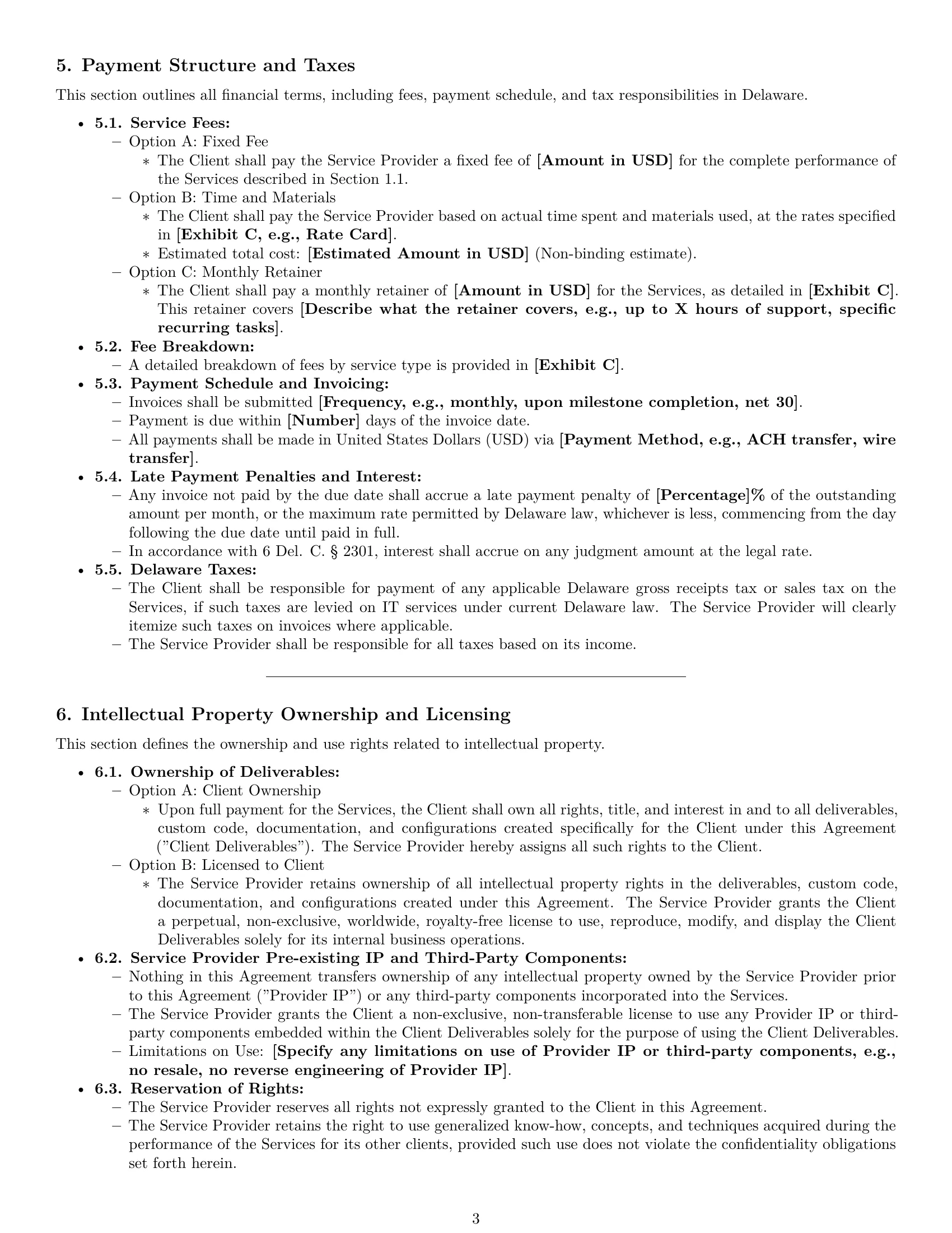 Preview page 3 of Pro Delaware IT service contract template