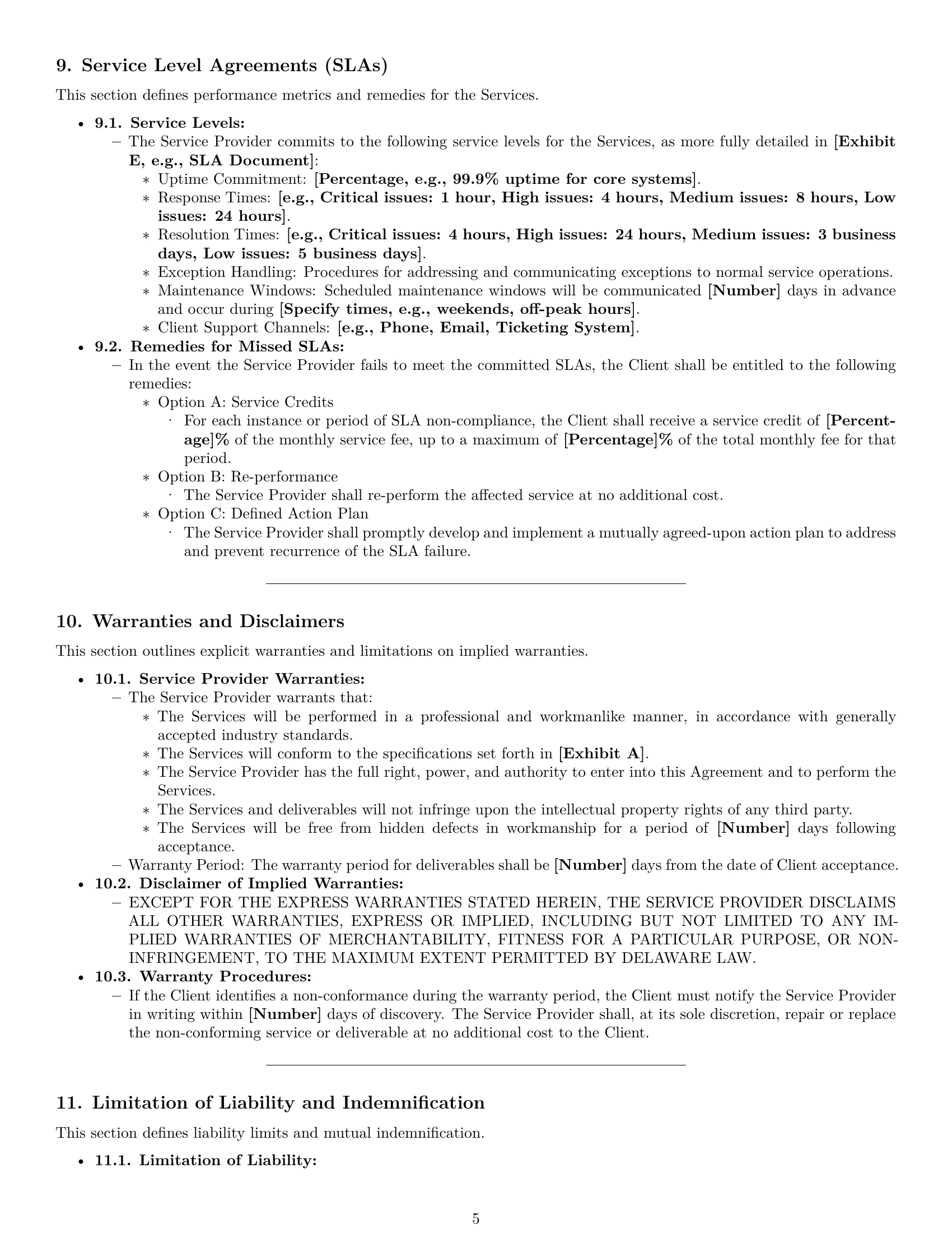Preview page 5 of Pro Delaware IT service contract template