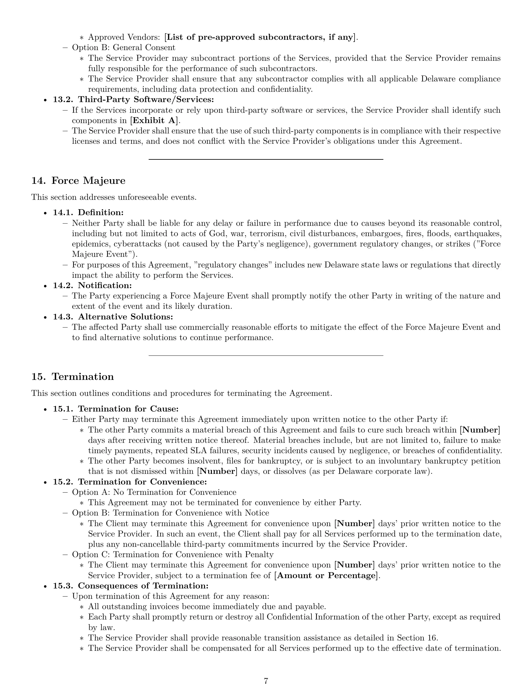 Preview page 7 of Pro Delaware IT service contract template