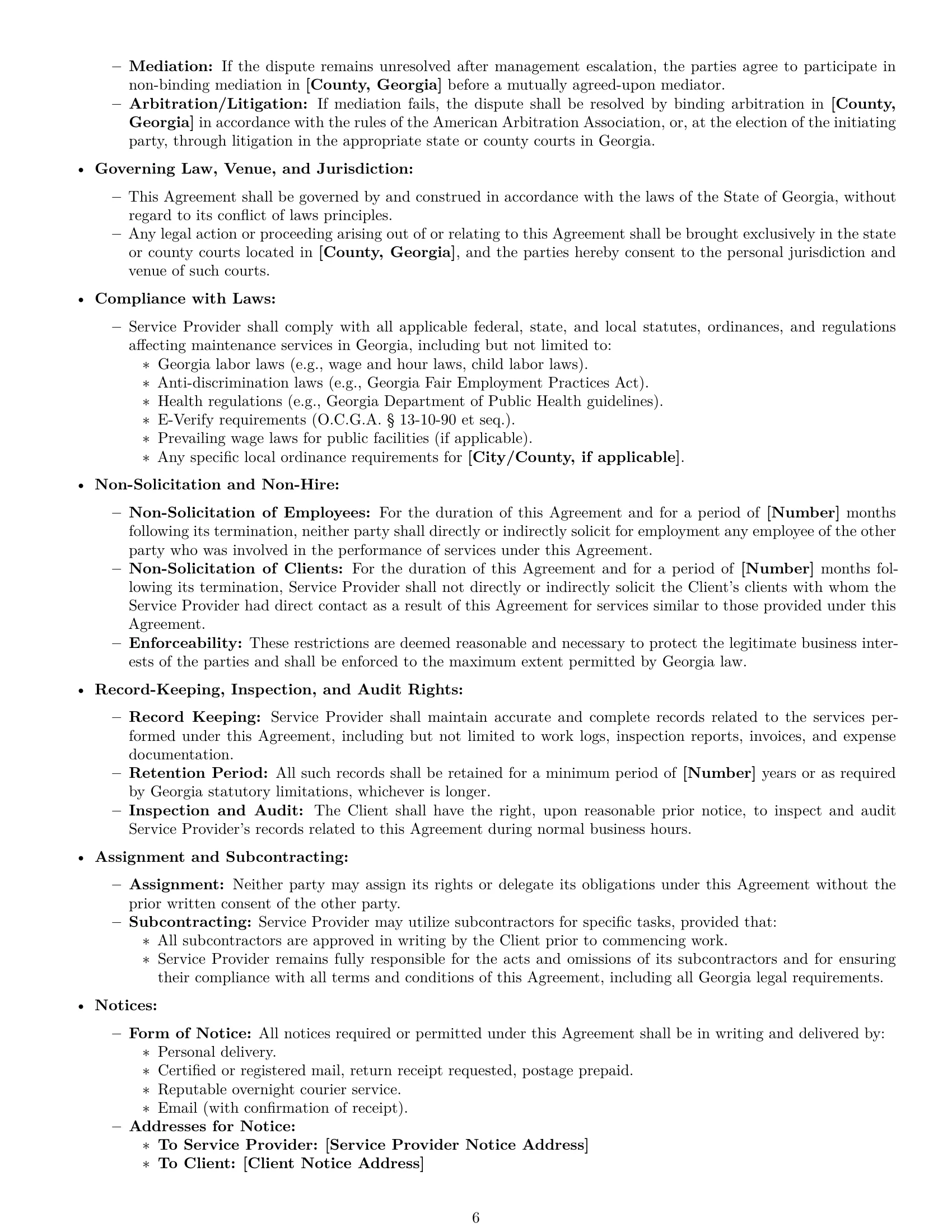 Preview page 6 of Pro Georgia maintenance service contract template