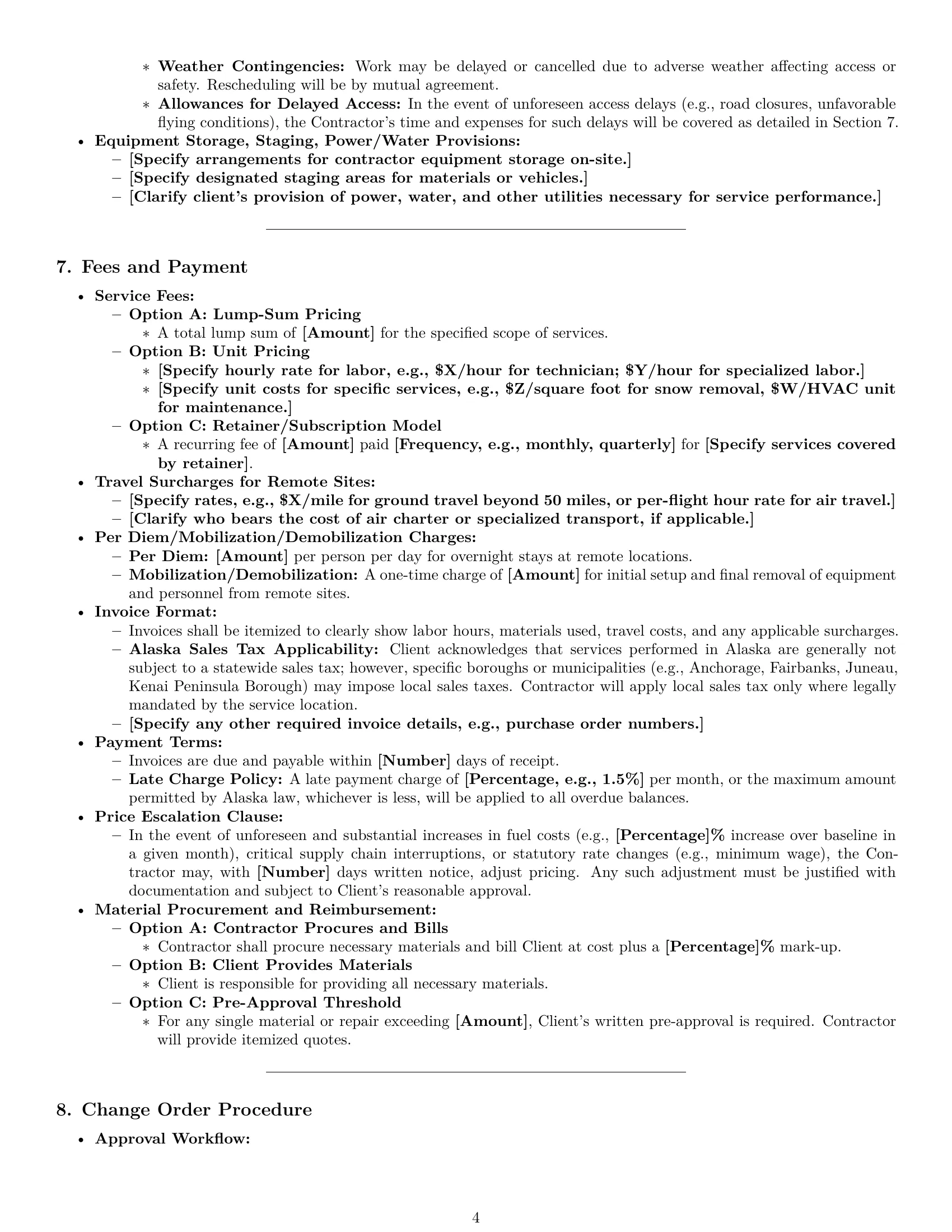 Preview page 4 of Pro Alaska maintenance service contract template