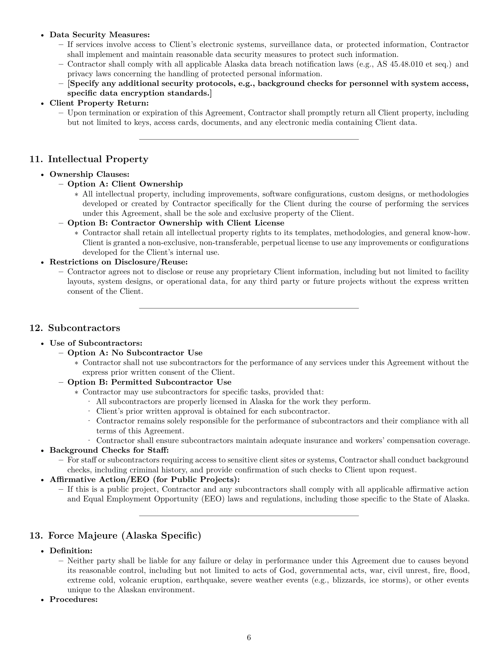 Preview page 6 of Pro Alaska maintenance service contract template