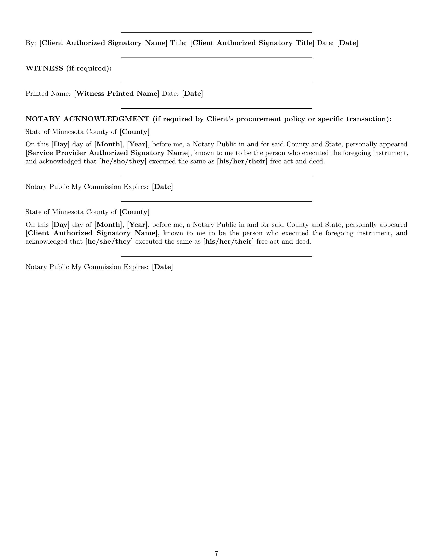 Preview page 7 of Pro Minnesota maintenance service contract template