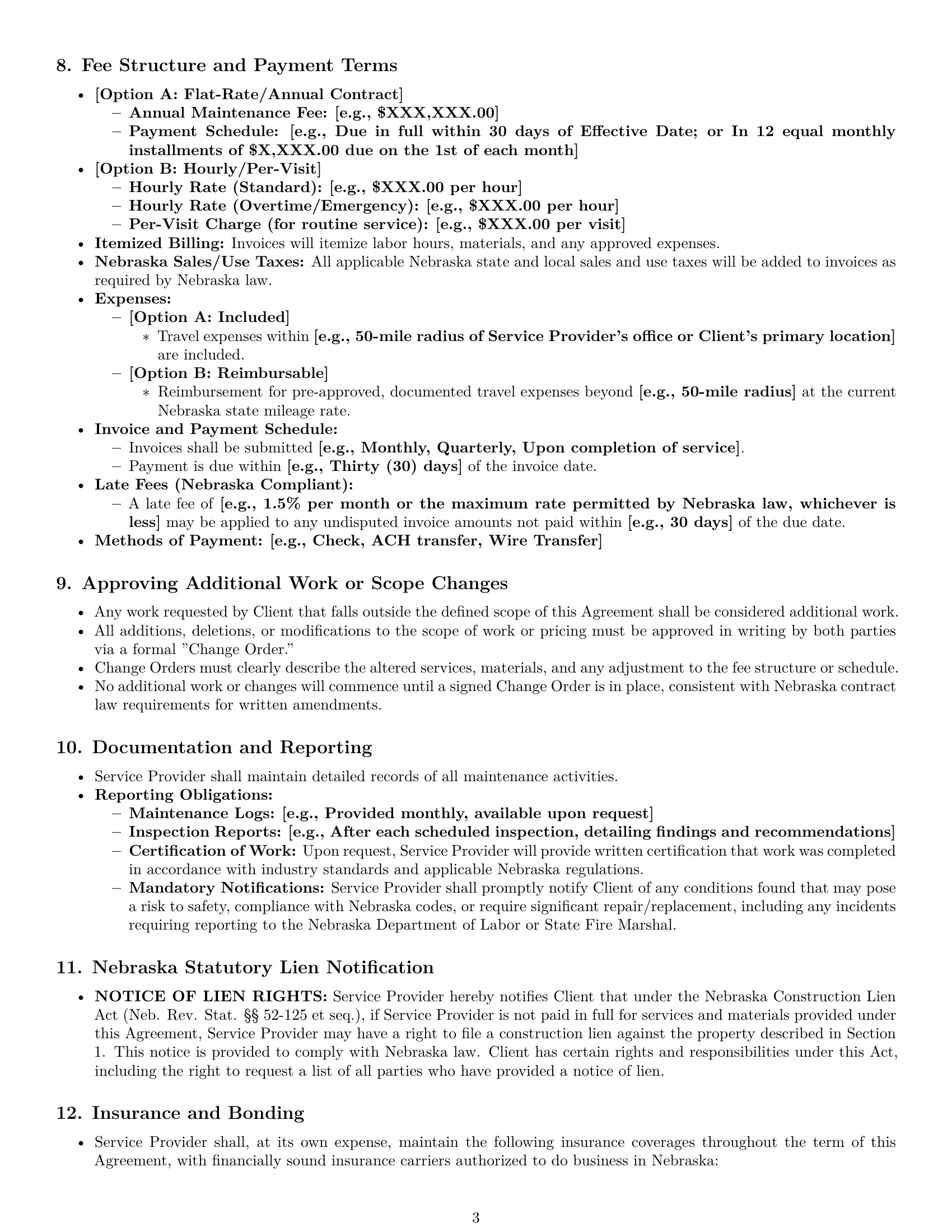 Preview page 3 of Pro Nebraska maintenance service contract template
