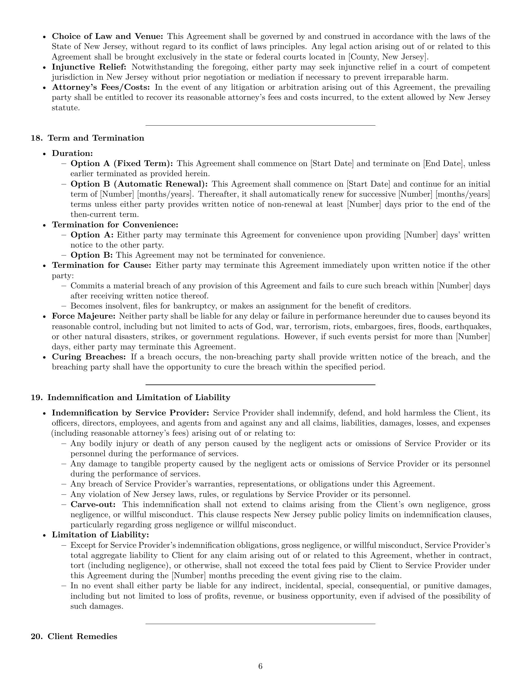 Preview page 6 of Pro New Jersey maintenance service contract template