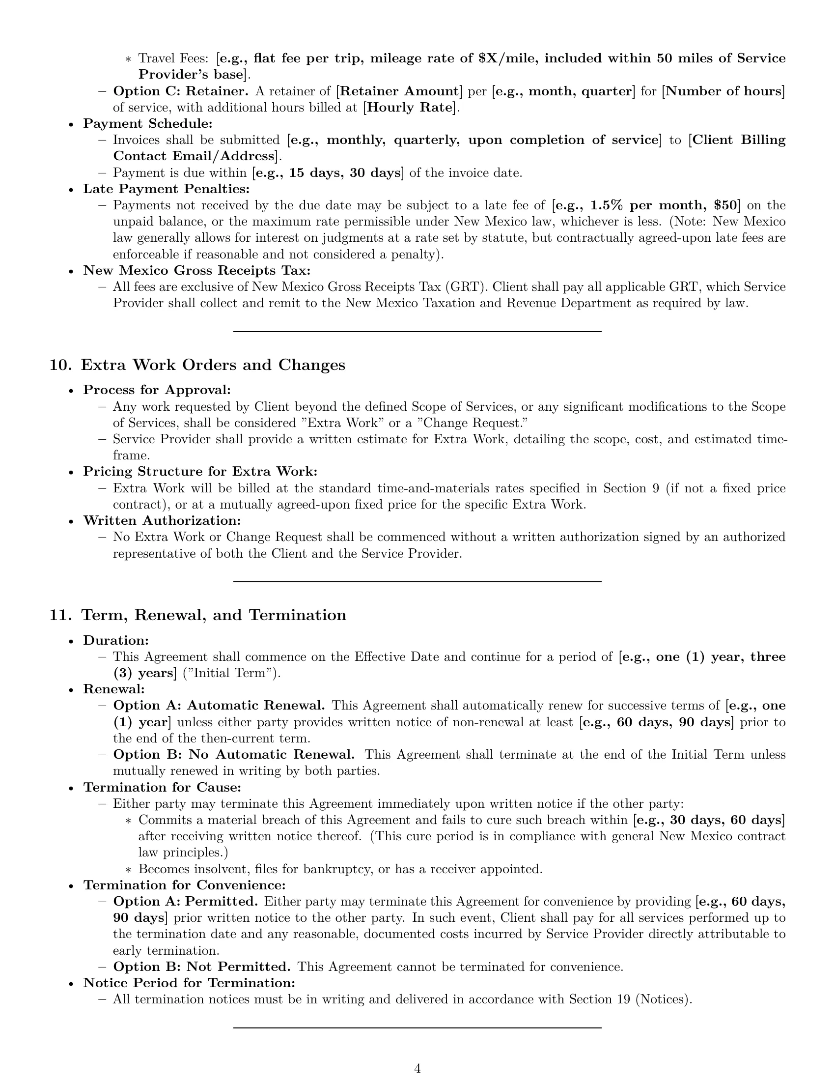 Preview page 4 of Pro New Mexico maintenance service contract template