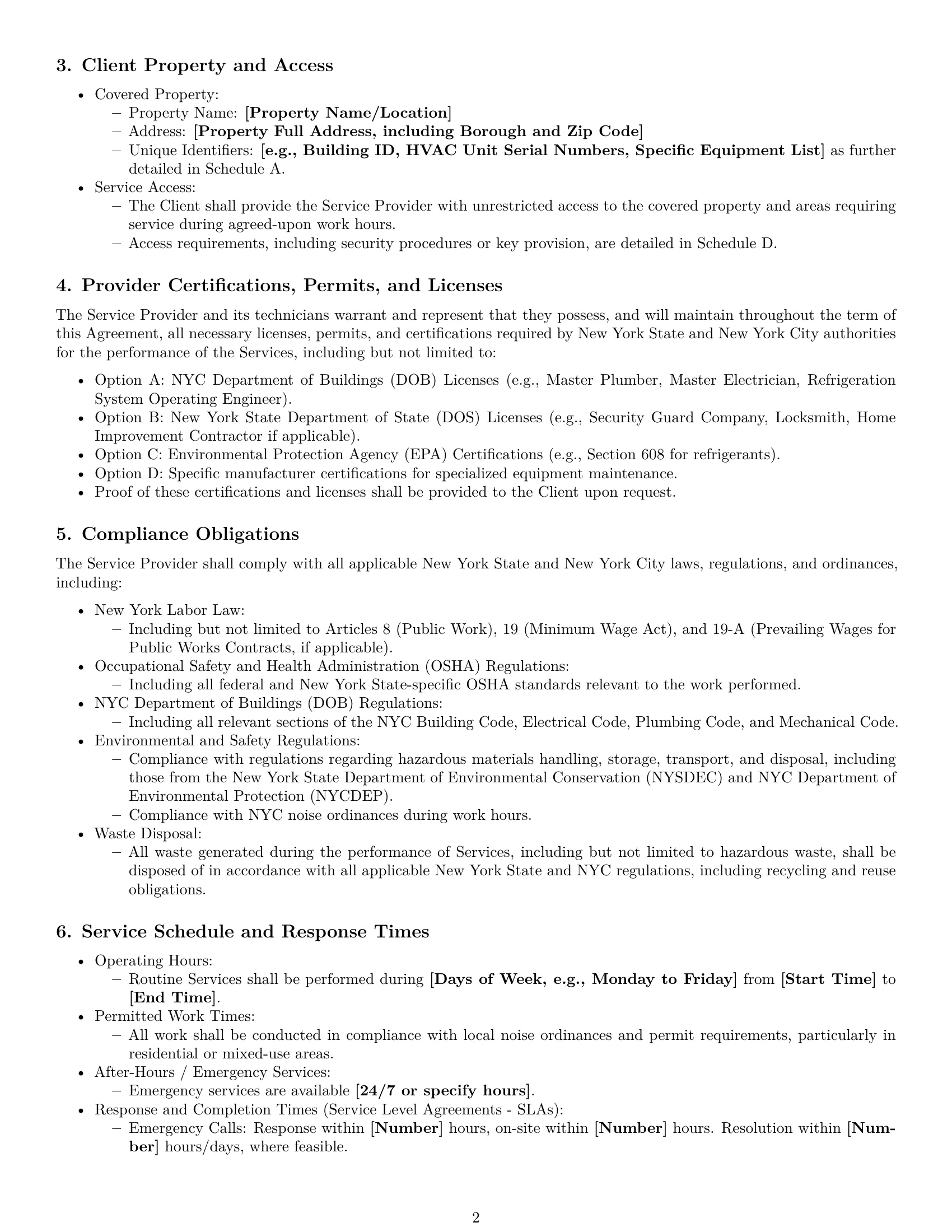 Preview page 2 of Pro New York maintenance service contract template