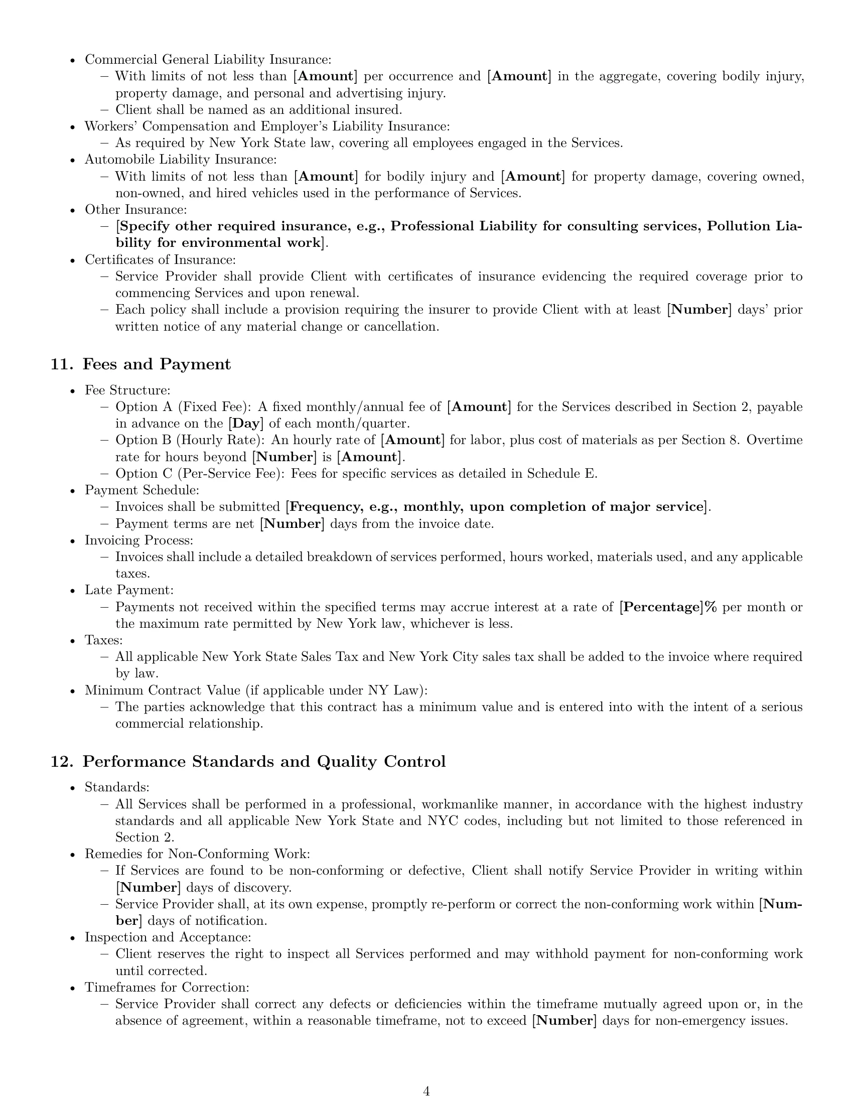 Preview page 4 of Pro New York maintenance service contract template