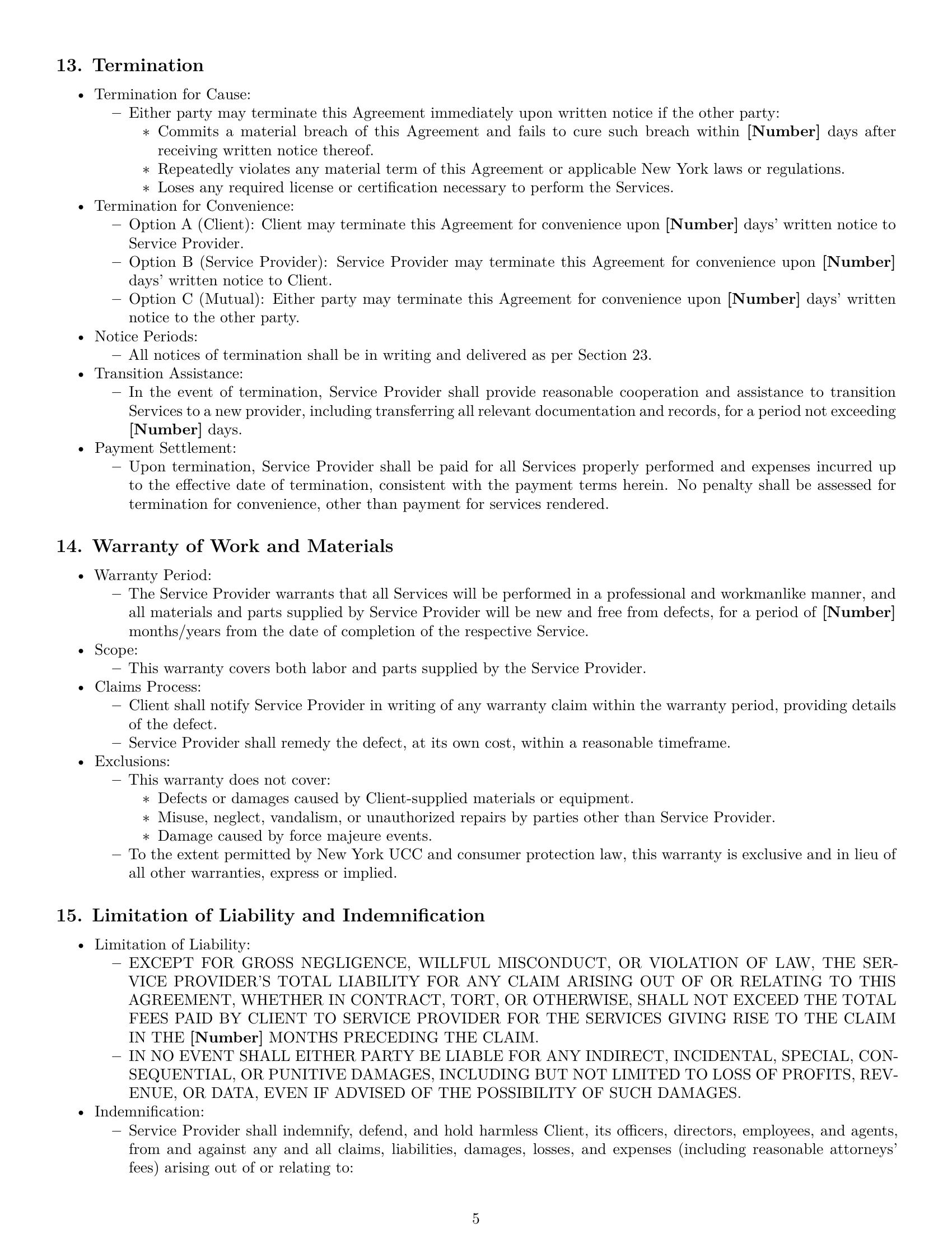 Preview page 5 of Pro New York maintenance service contract template