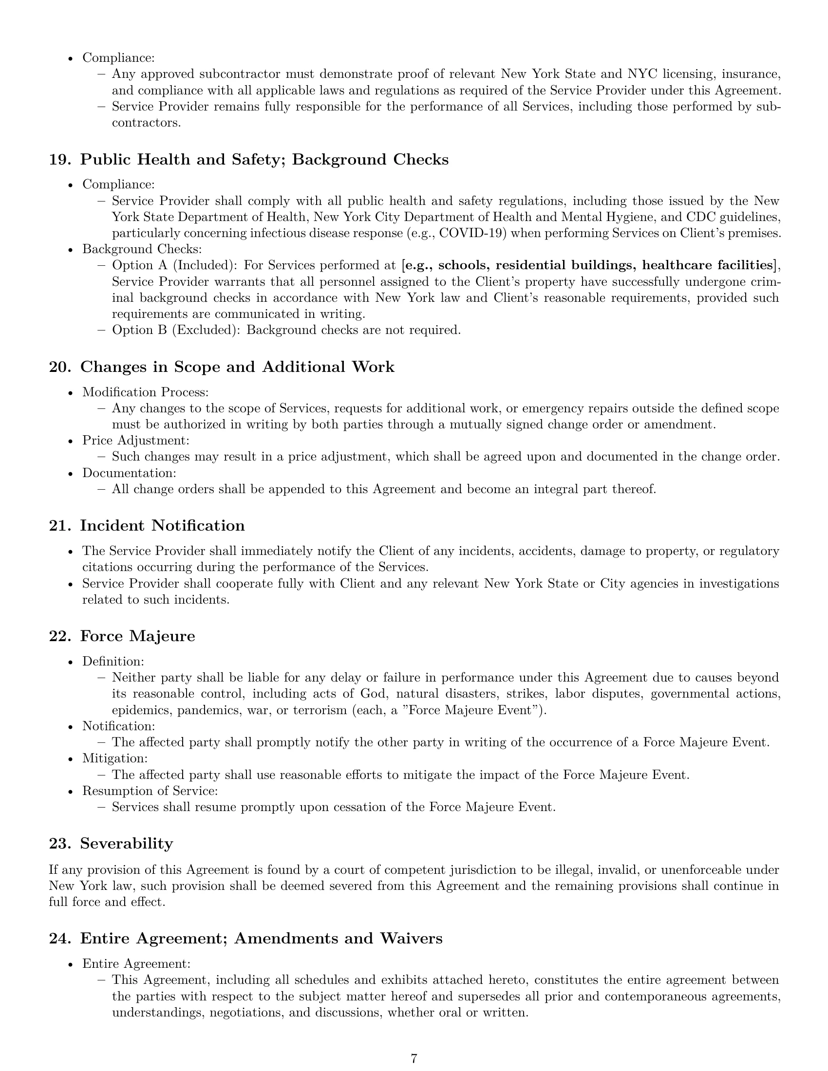 Preview page 7 of Pro New York maintenance service contract template