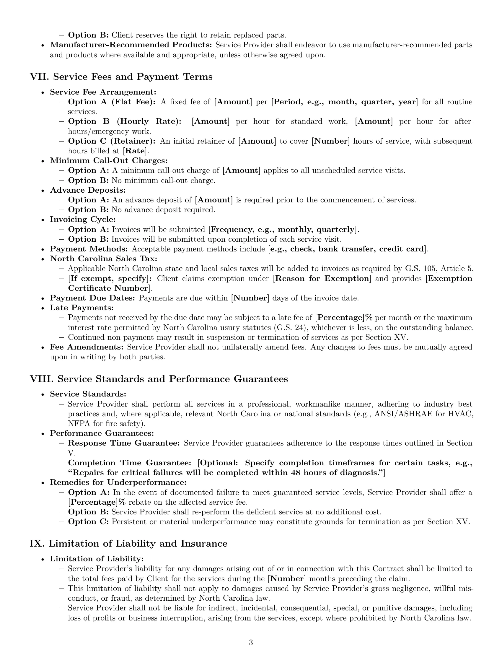 Preview page 3 of Pro North Carolina maintenance service contract template