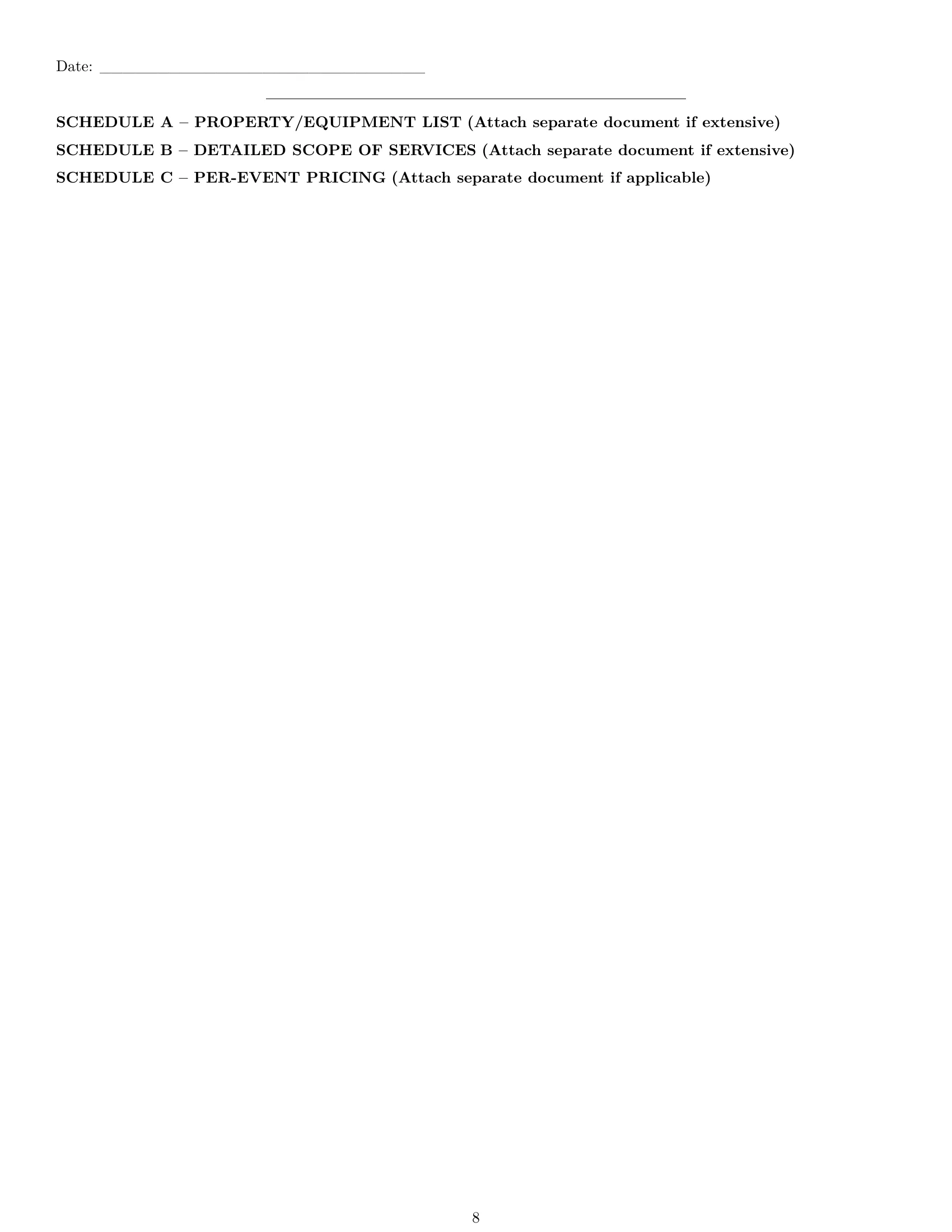 Preview page 8 of Pro Oregon maintenance service contract template