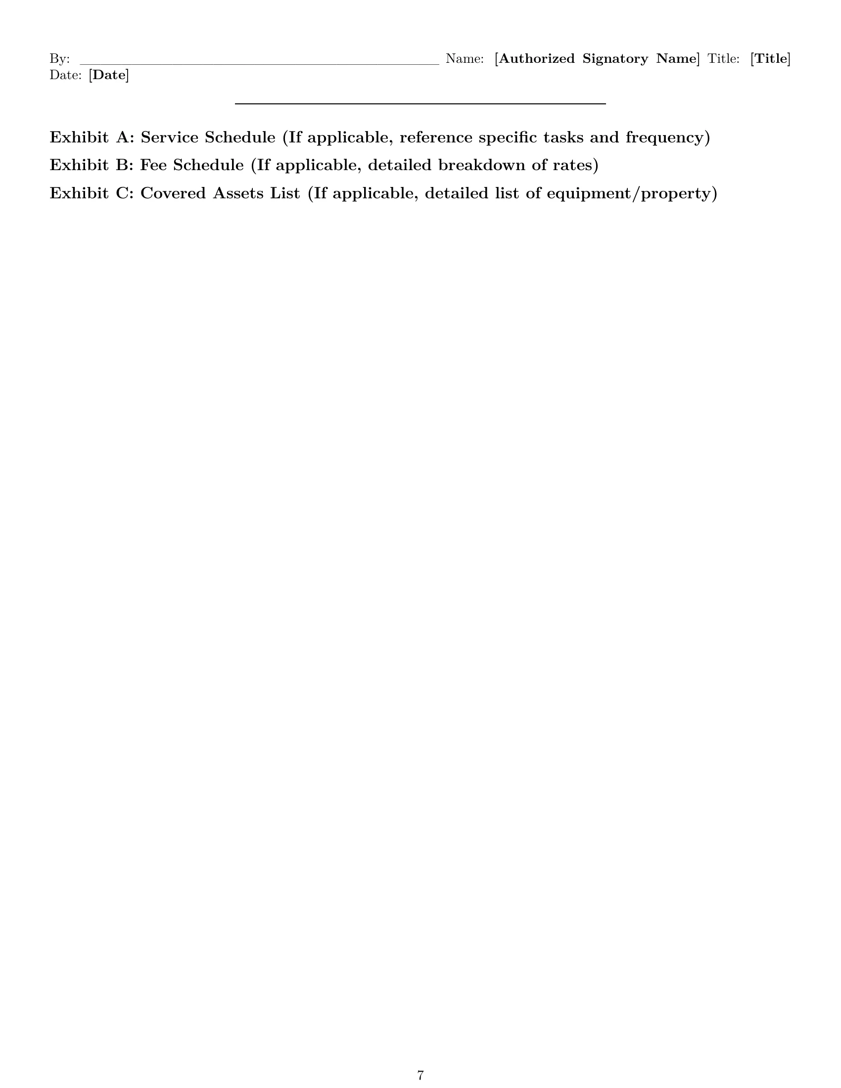 Preview page 7 of Pro Tennessee maintenance service contract template