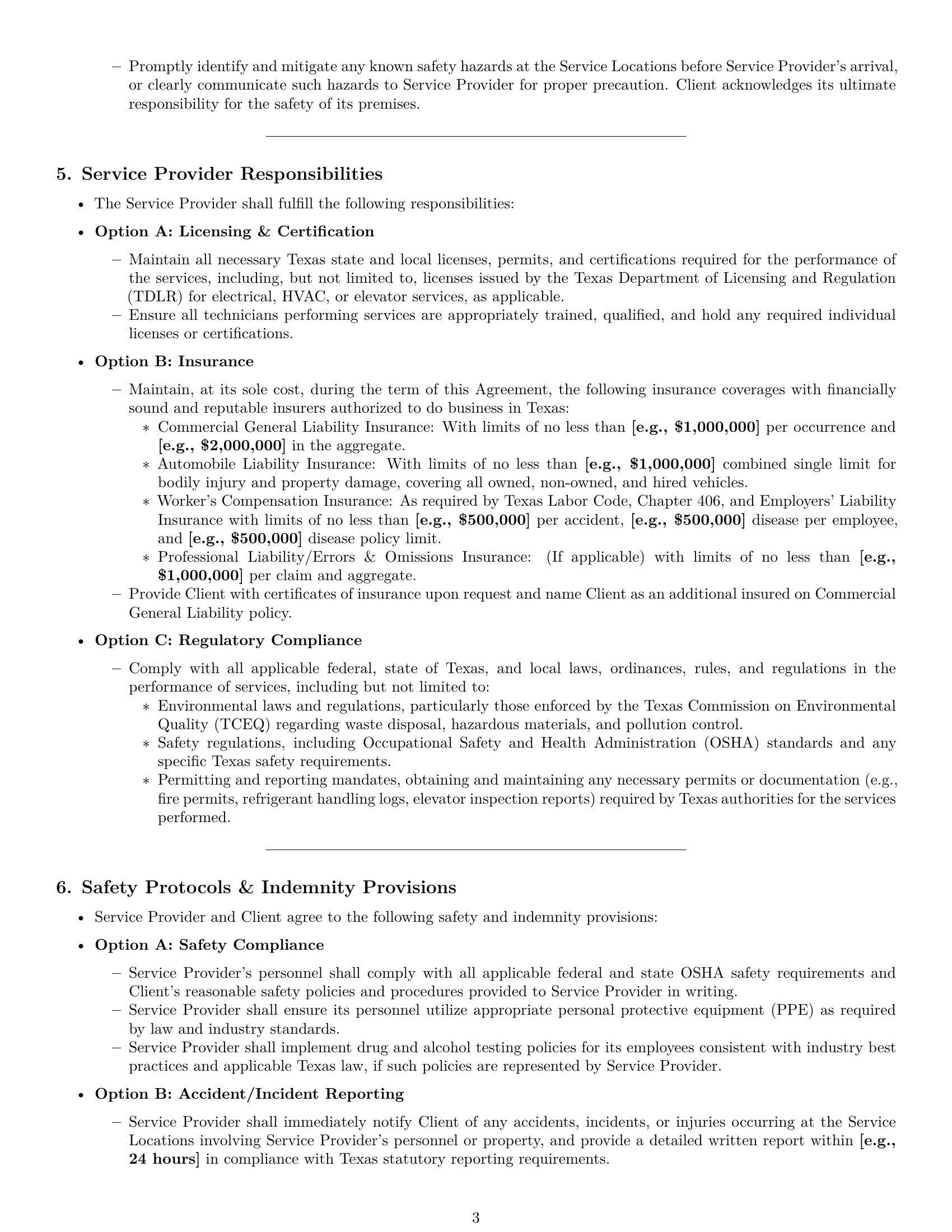 Preview page 3 of Pro Texas maintenance service contract template