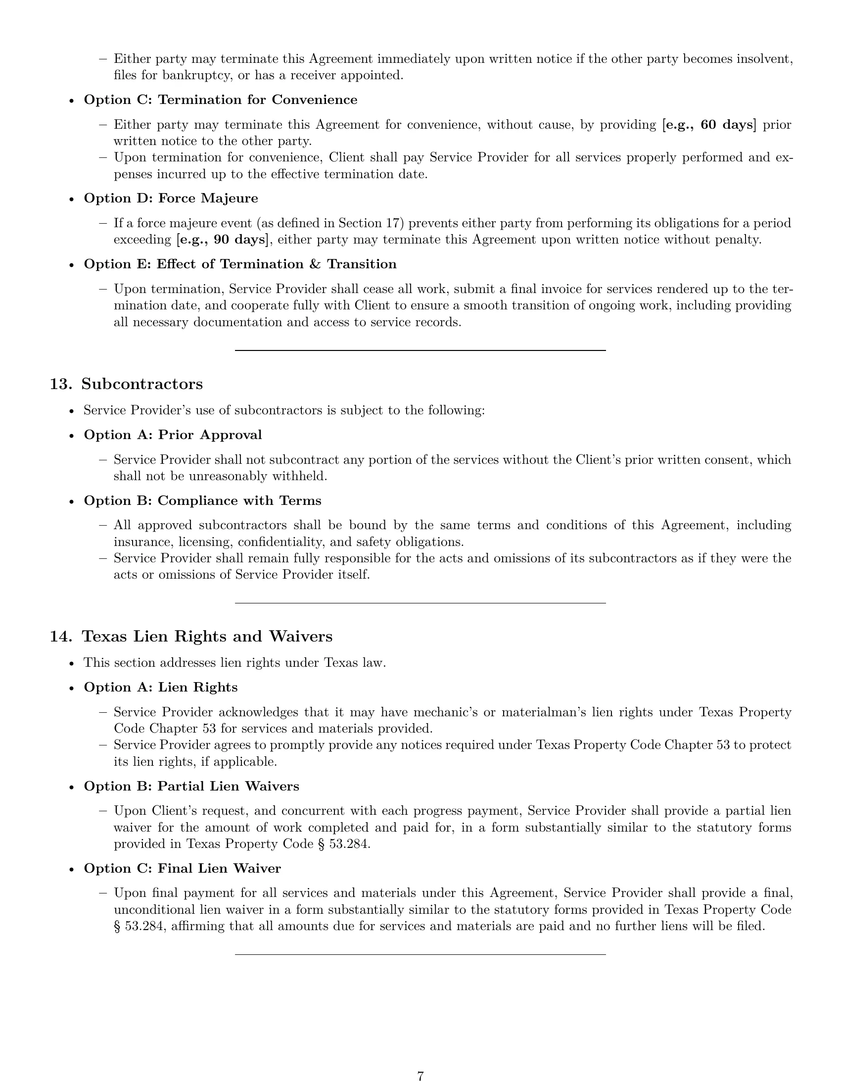 Preview page 7 of Pro Texas maintenance service contract template
