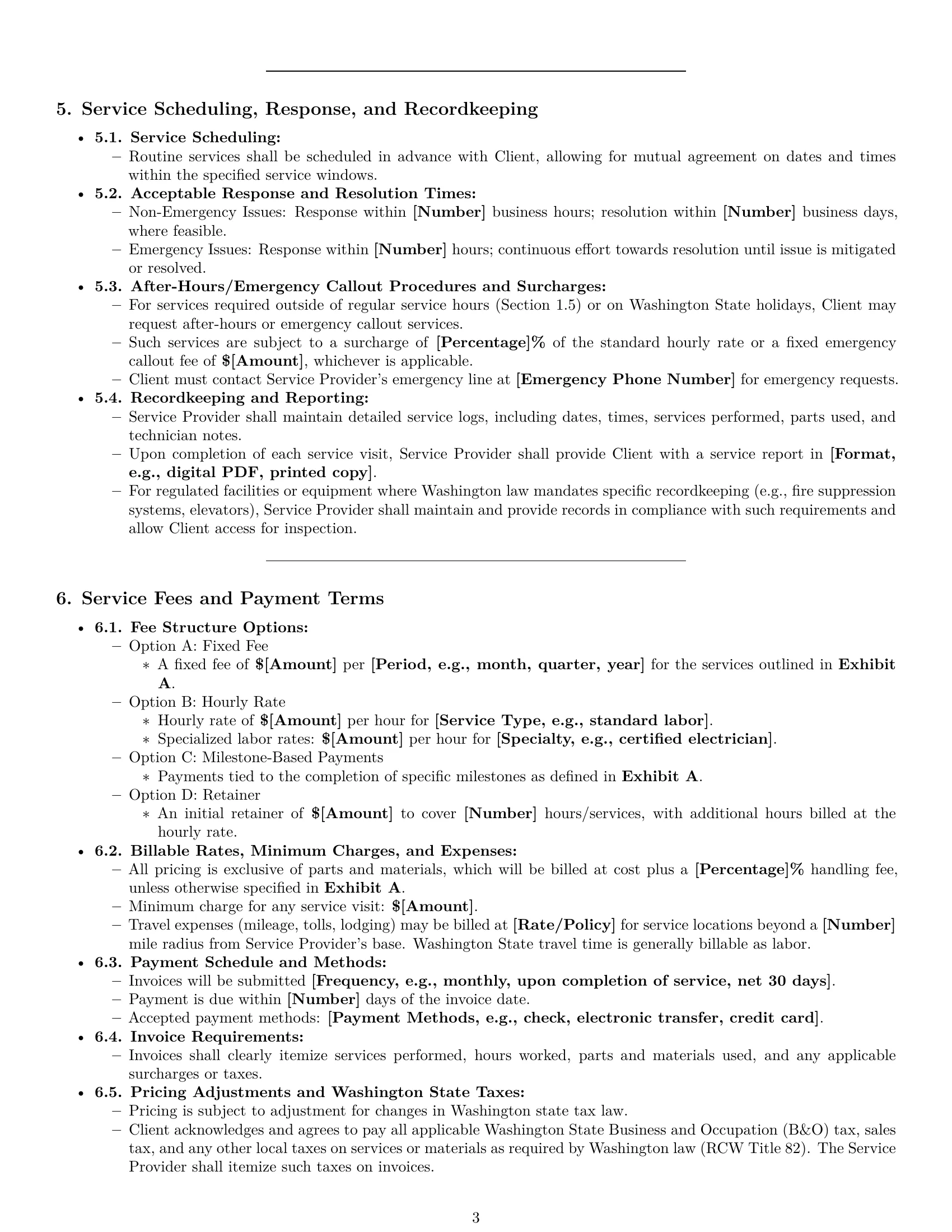 Preview page 3 of Pro Washington maintenance service contract template