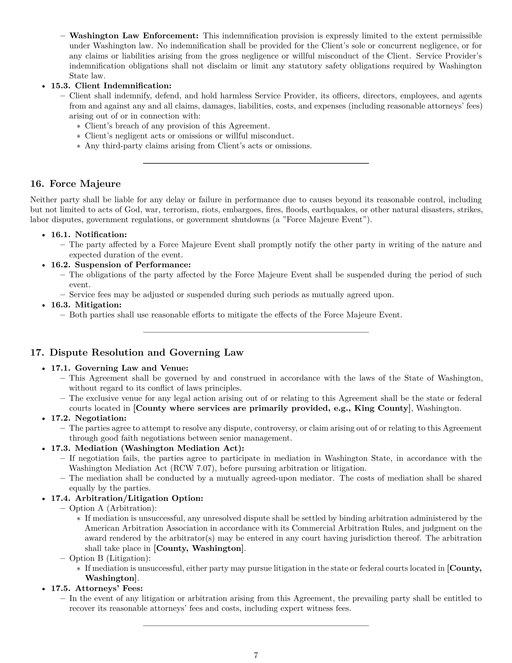 Preview page 7 of Pro Washington maintenance service contract template