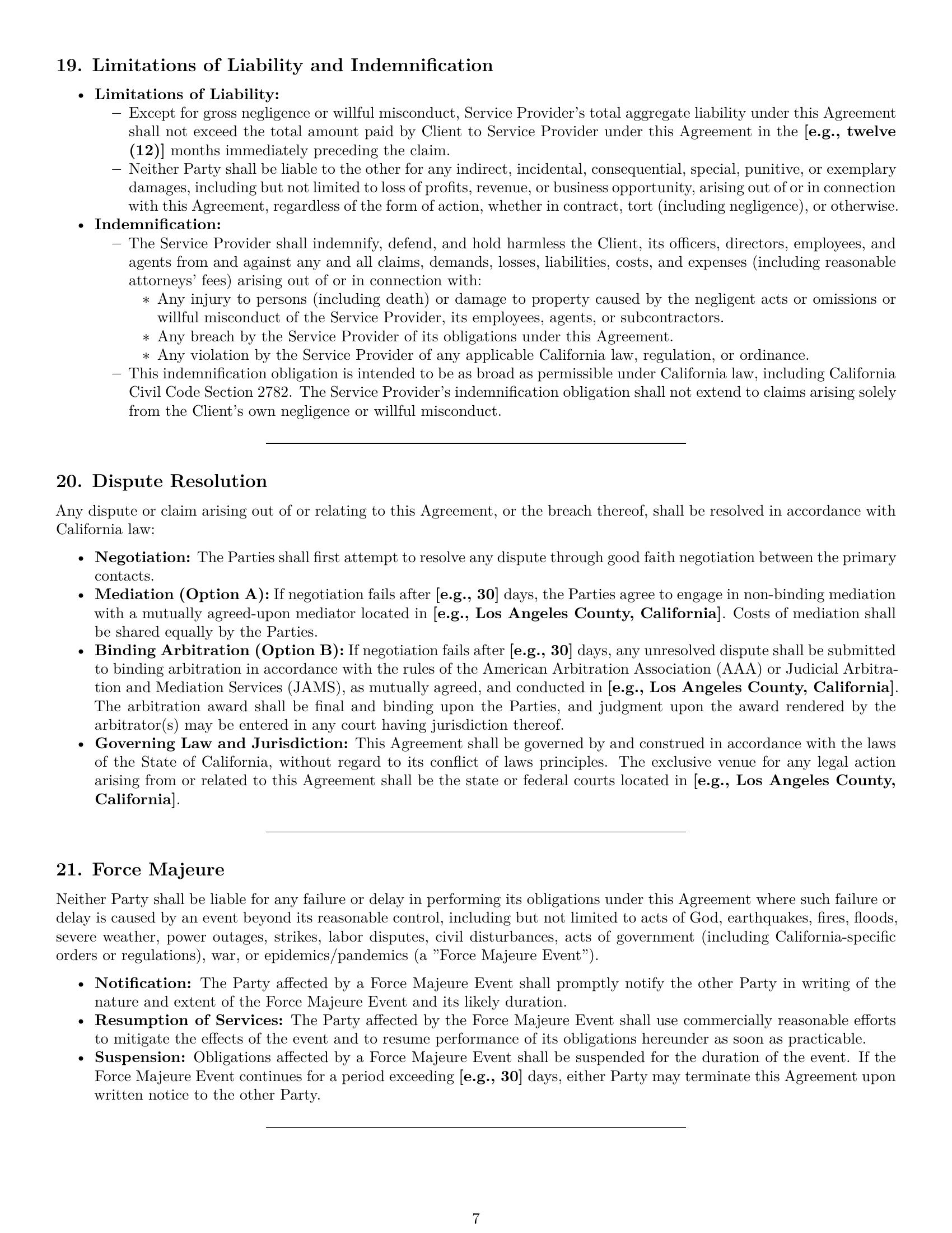 Preview page 7 of Pro California maintenance service contract template