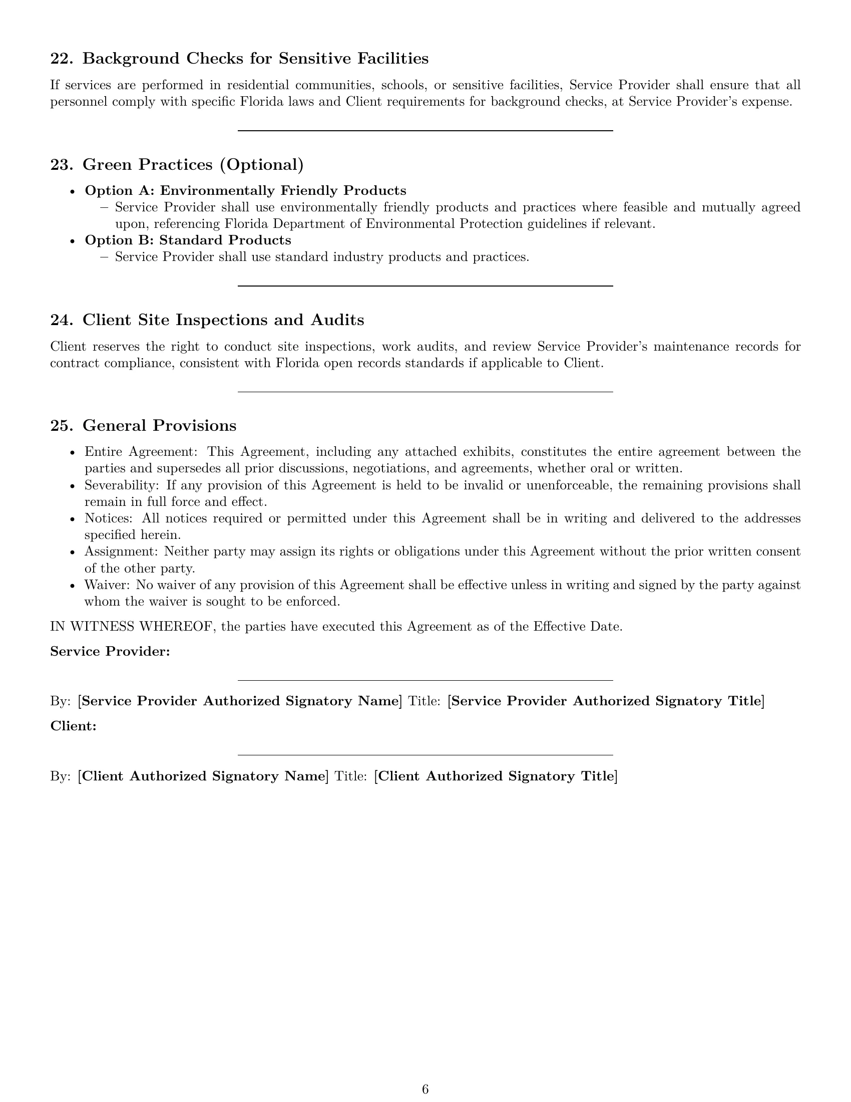 Preview page 6 of Pro Florida maintenance service contract template