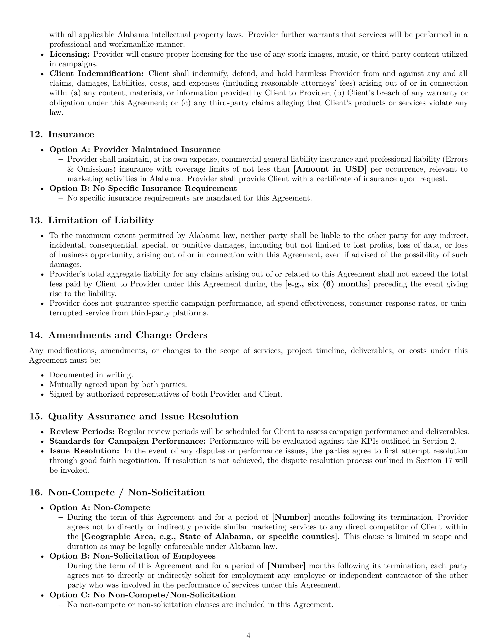 Preview page 4 of Pro Alabama marketing service contract template