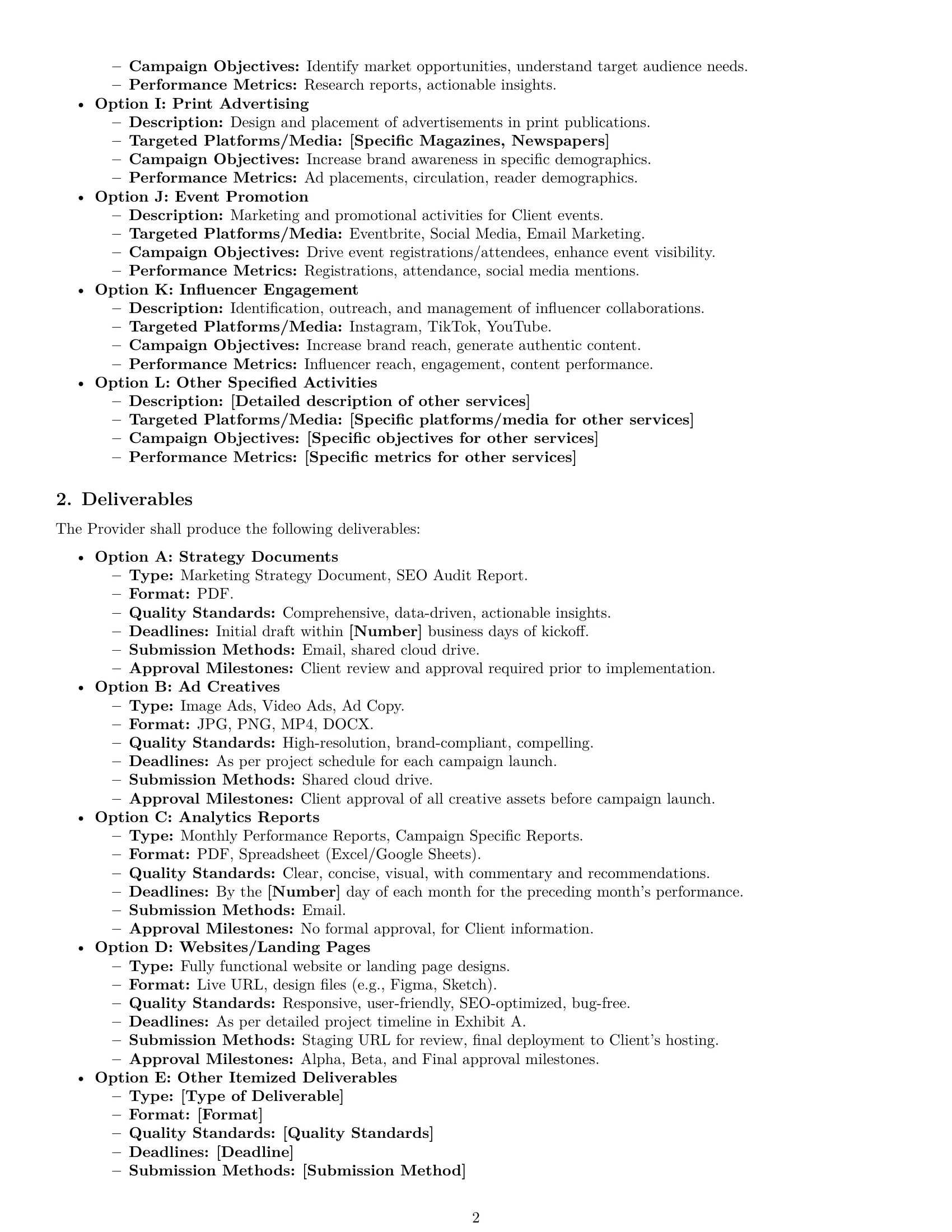 Preview page 2 of Pro Illinois marketing service contract template
