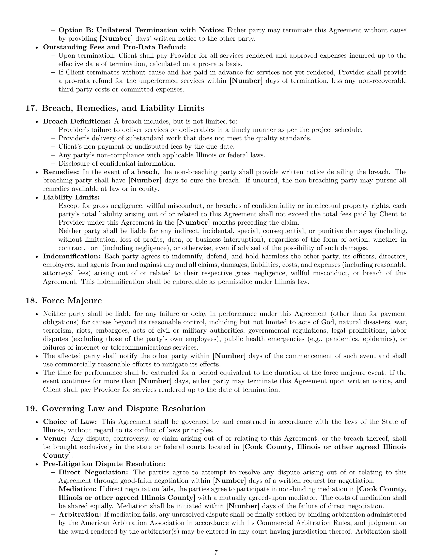 Preview page 7 of Pro Illinois marketing service contract template