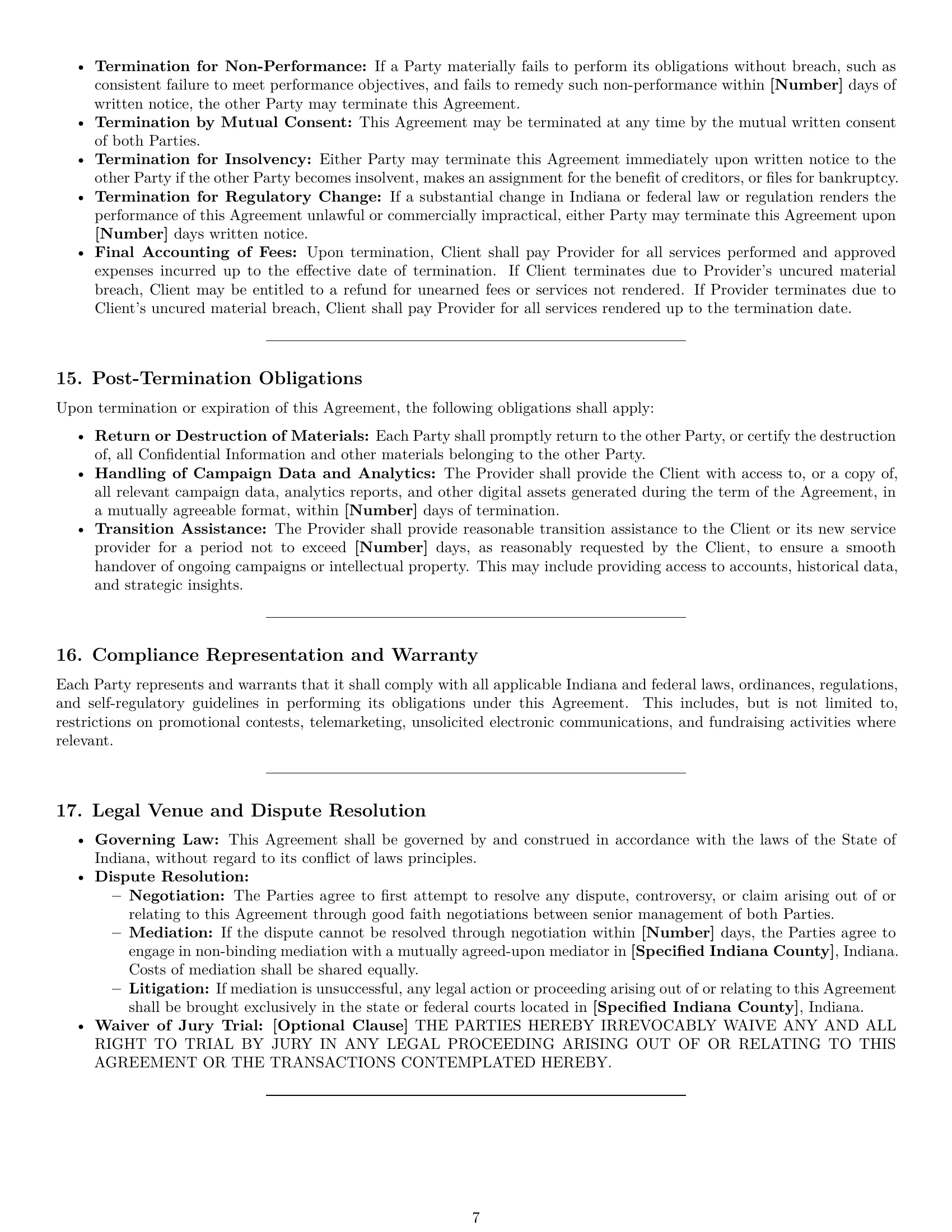 Preview page 7 of Pro Indiana marketing service contract template