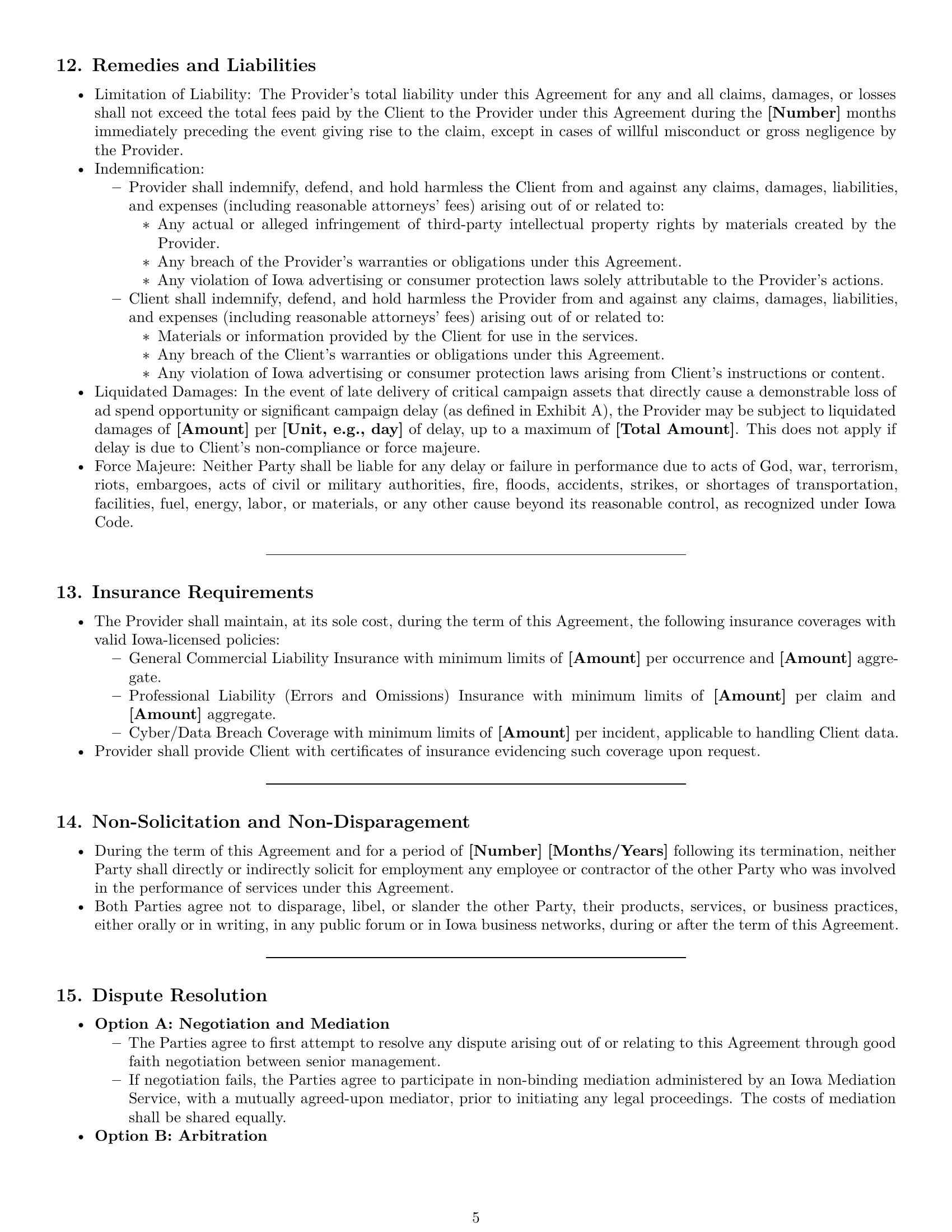 Preview page 5 of Pro Iowa marketing service contract template