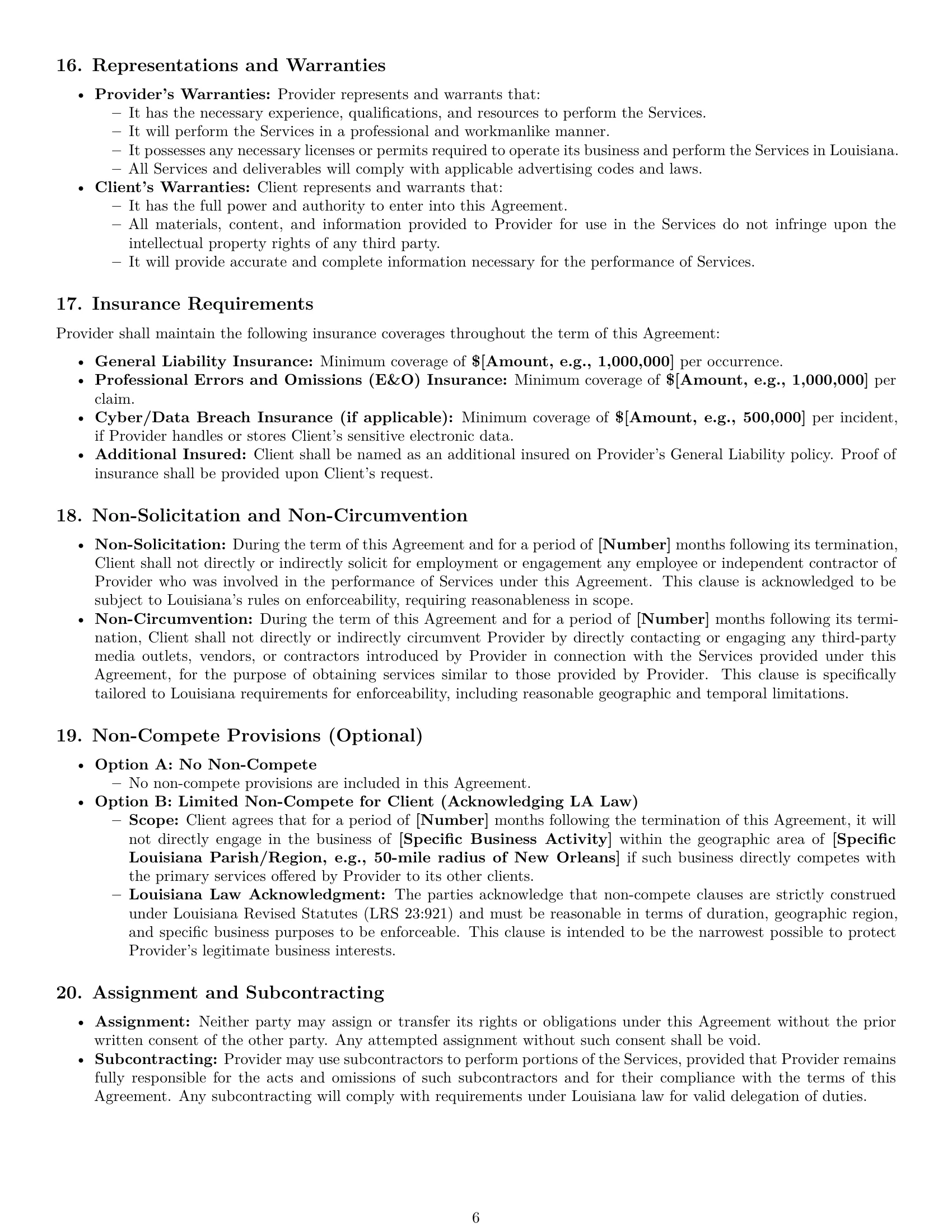 Preview page 6 of Pro Louisiana marketing service contract template