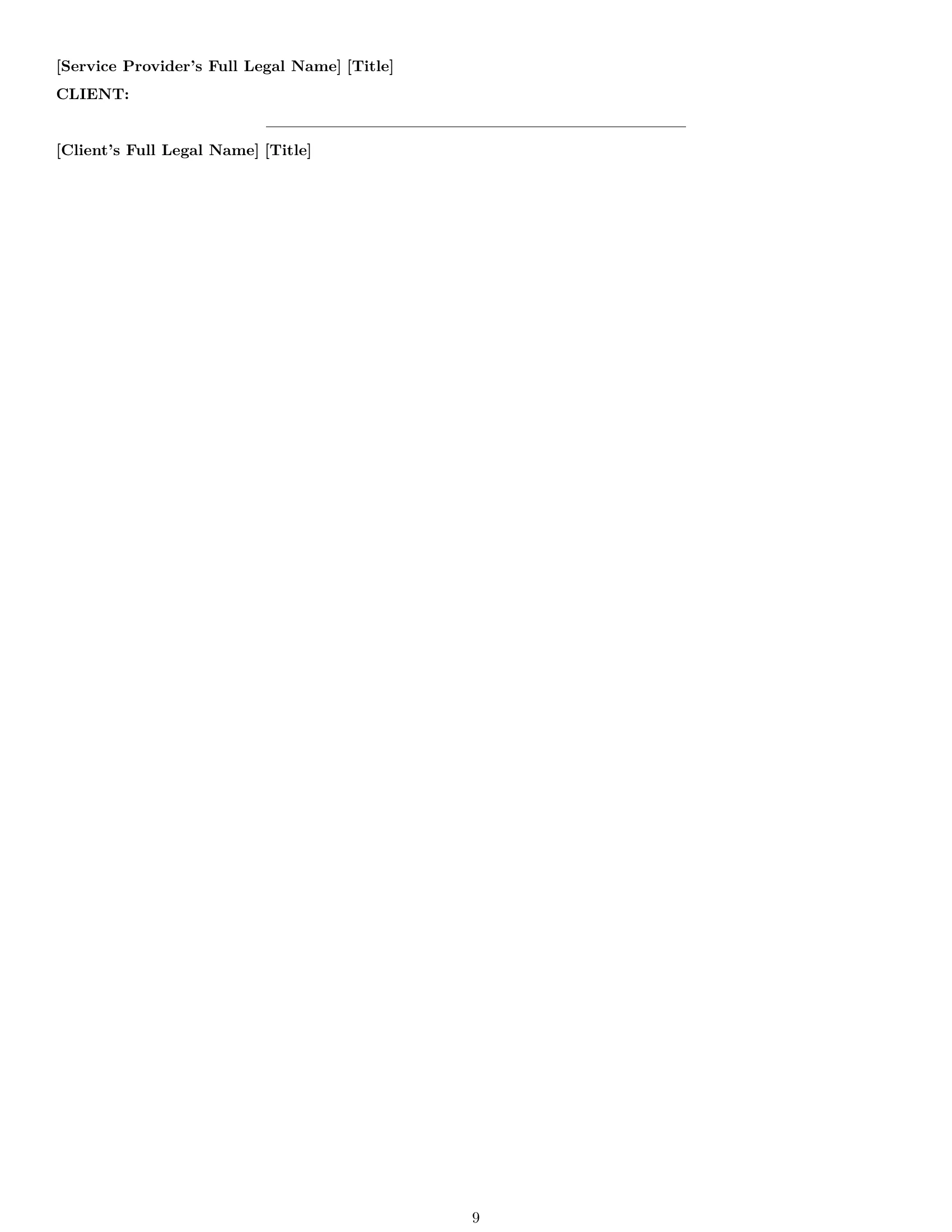 Preview page 9 of Pro Minnesota marketing service contract template