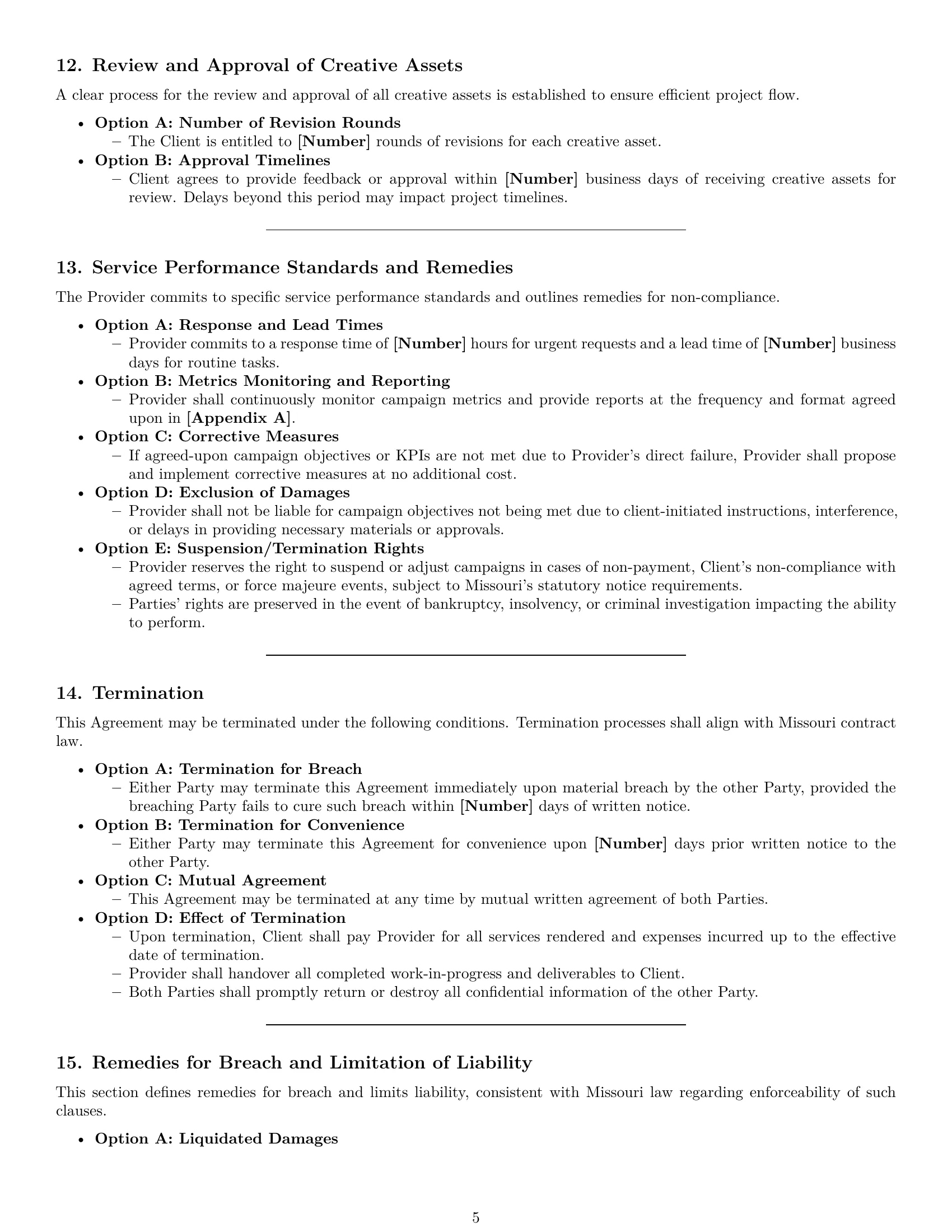 Preview page 5 of Pro Missouri marketing service contract template