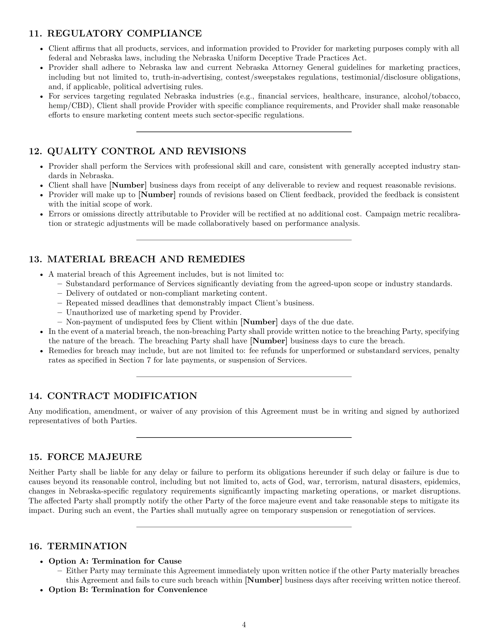 Preview page 4 of Pro Nebraska marketing service contract template