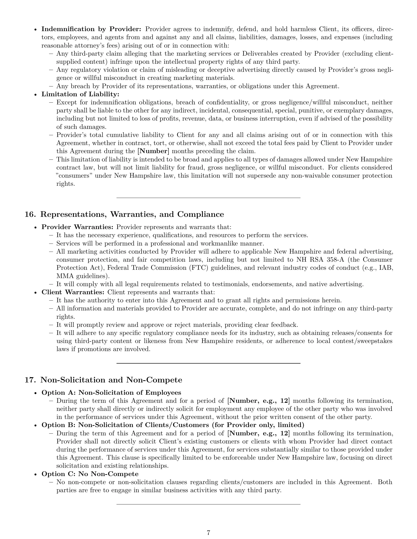 Preview page 7 of Pro New Hampshire marketing service contract template