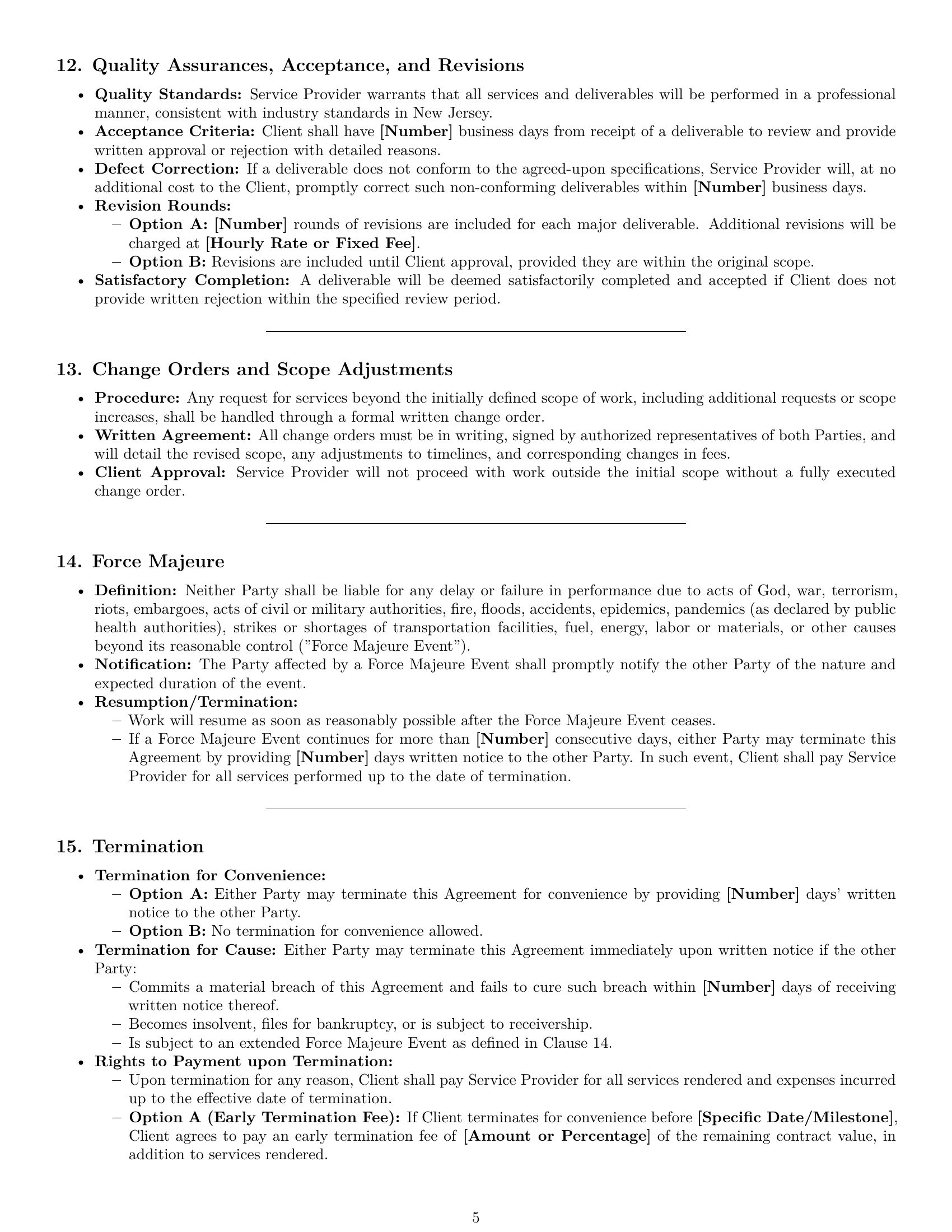 Preview page 5 of Pro New Jersey marketing service contract template