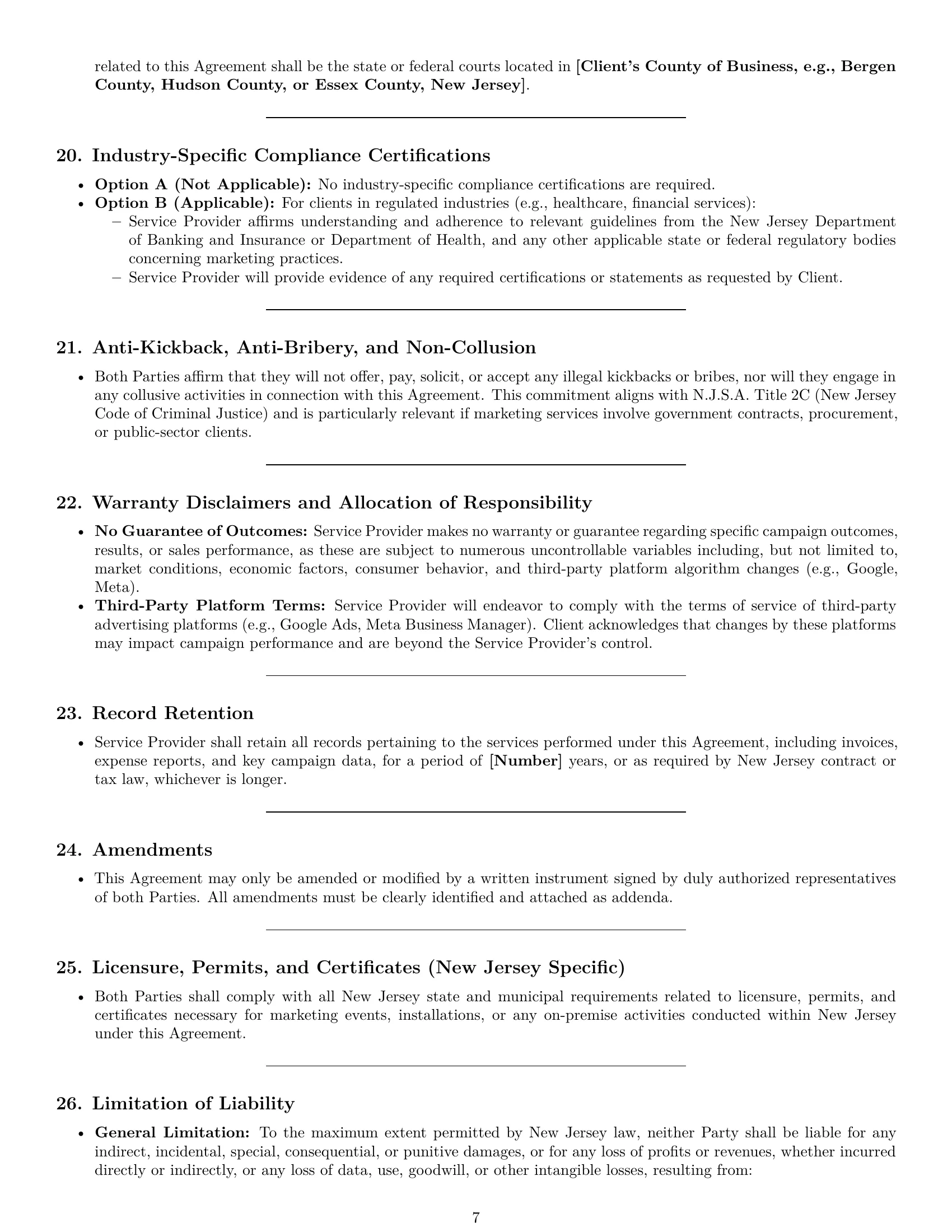 Preview page 7 of Pro New Jersey marketing service contract template